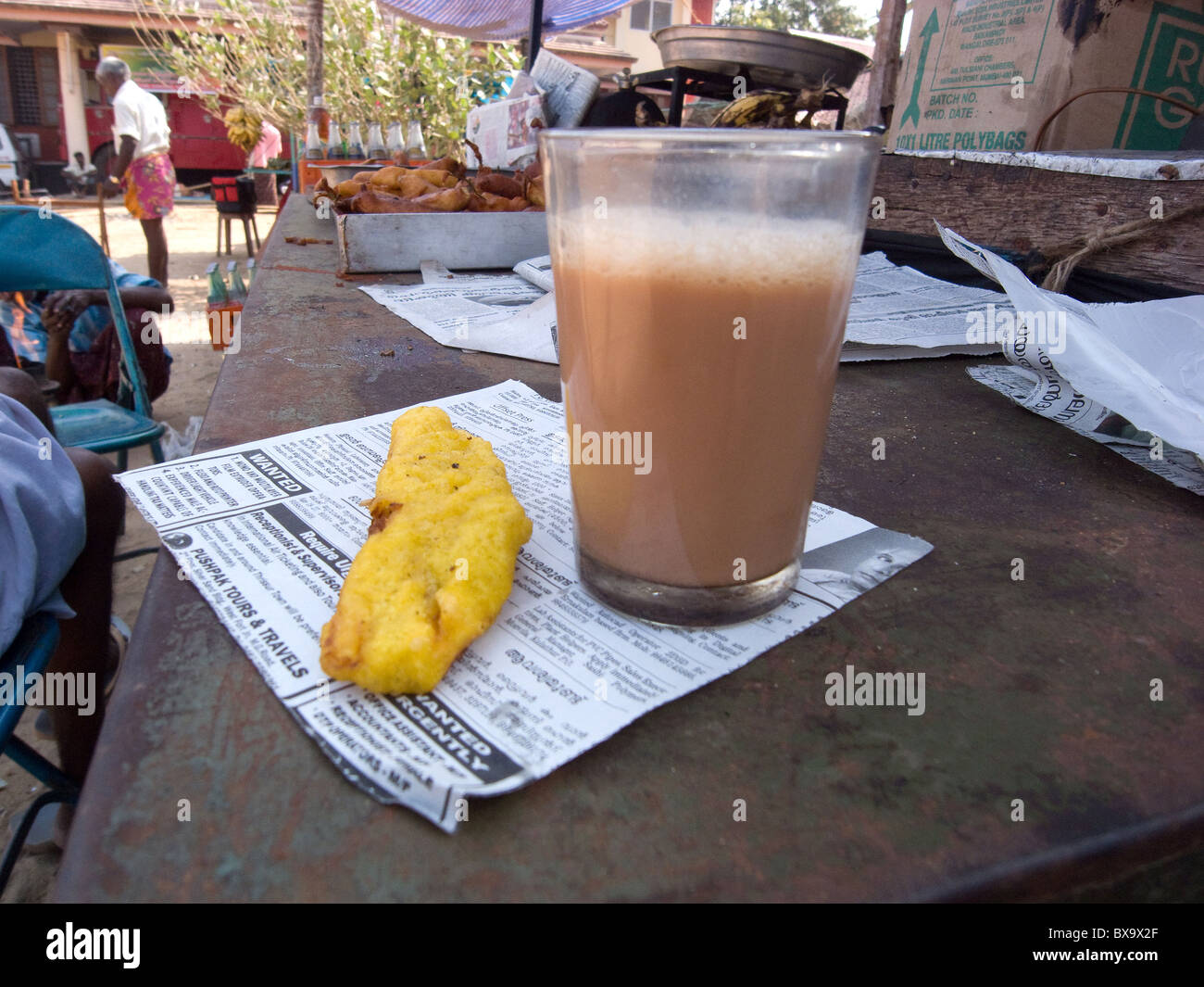 Chai Tea And Banana Fry Stock Photo Alamy
