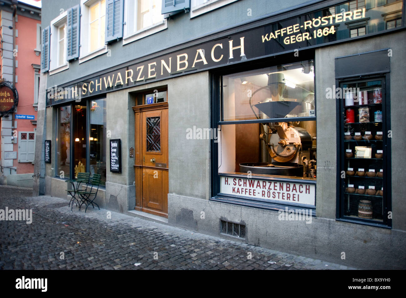 KaffeeRösterei, coffee roasting facility at the Cafe Schwarzenbach in
