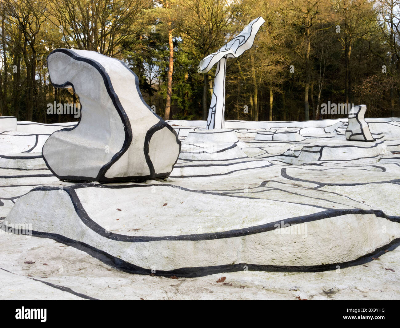 Sculpture Jardin d'email by Jean Dubuffet at Kroller-Muller Museum in The Netherlands Stock Photo