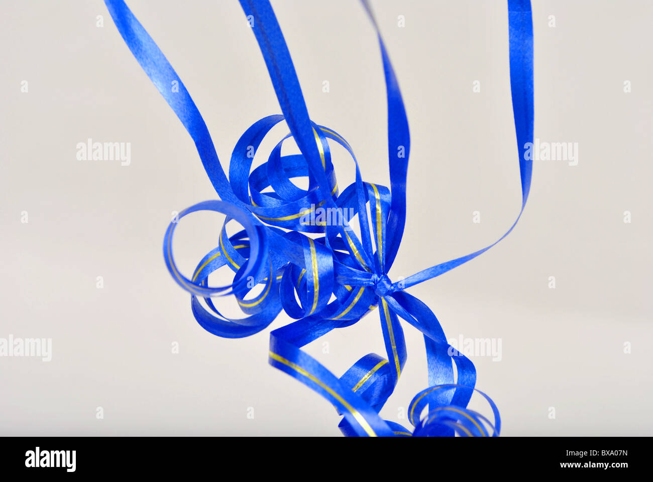 blue ribbon for Christmas decorations Stock Photo
