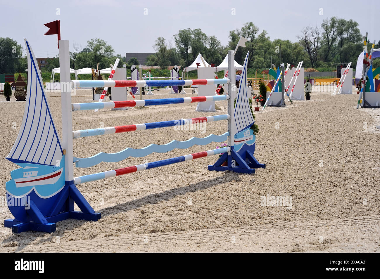 obstacles for horses Stock Photo