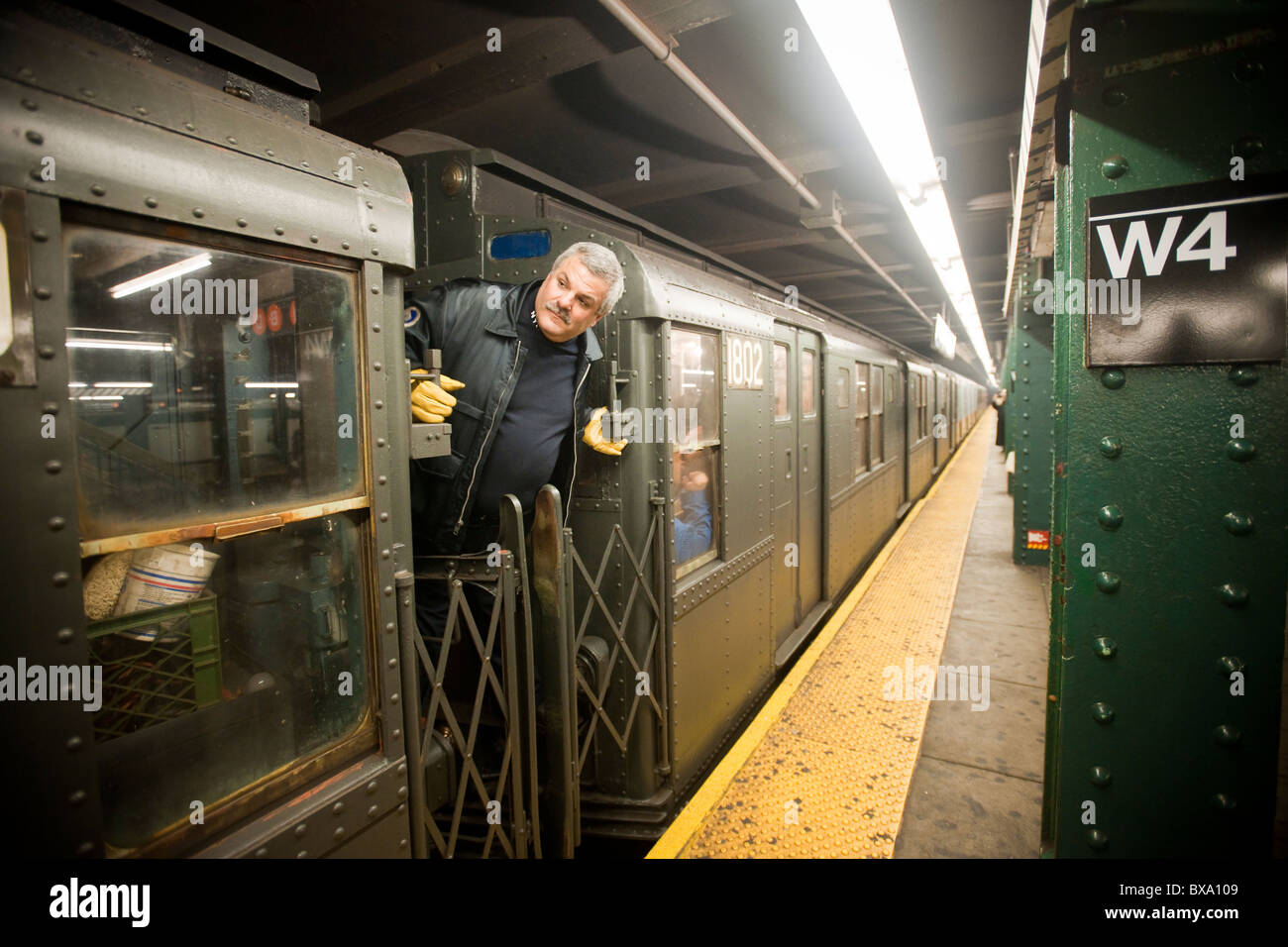 MTA Nostalgia Train Christmas season ride in the subway in New York