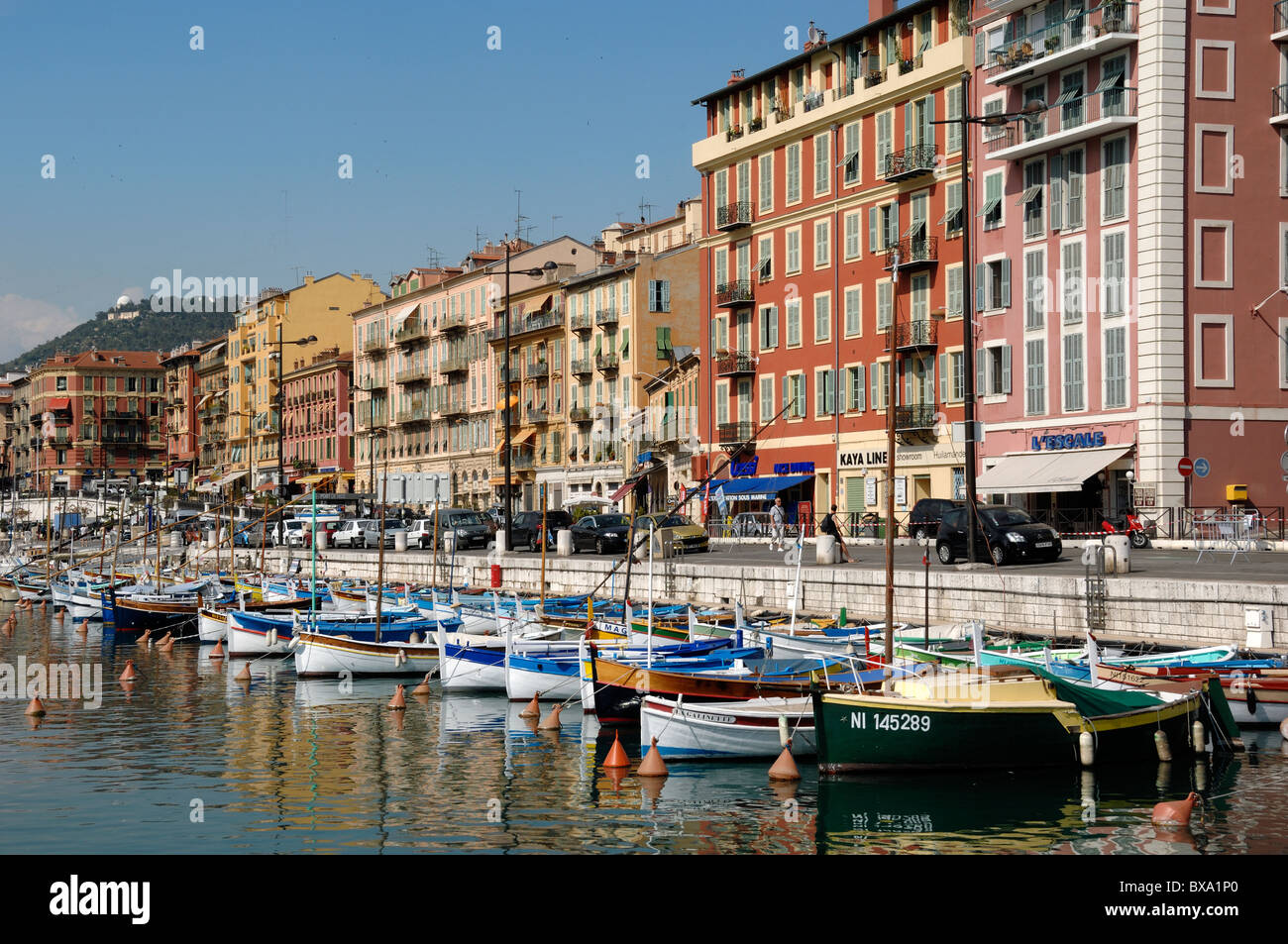 Old Port, Harbour or Harbor & Quayside, Nice, Côte-d'Azur, France Stock Photo