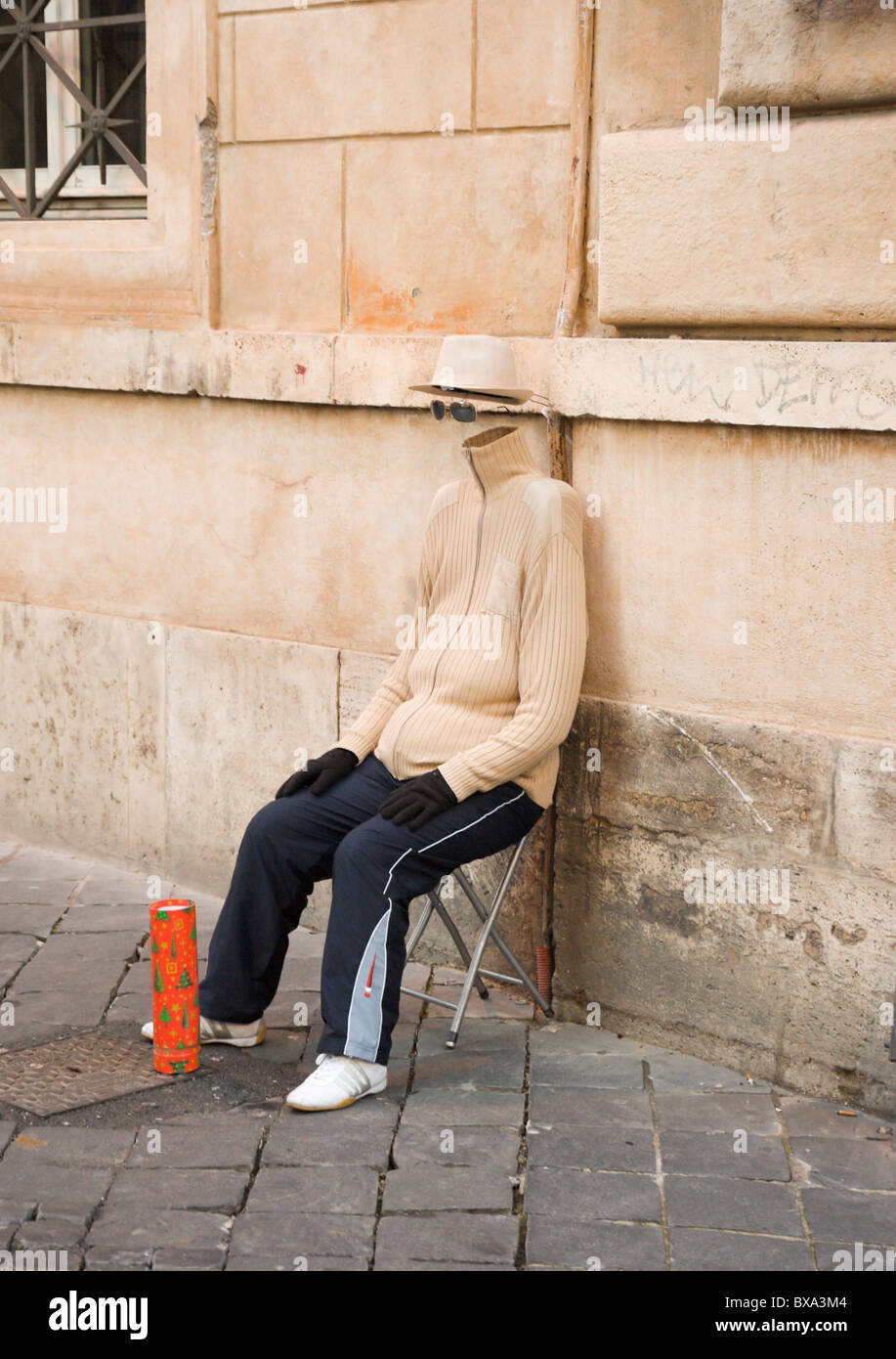Rome, Pantheon, invisible man street performer Stock Photo