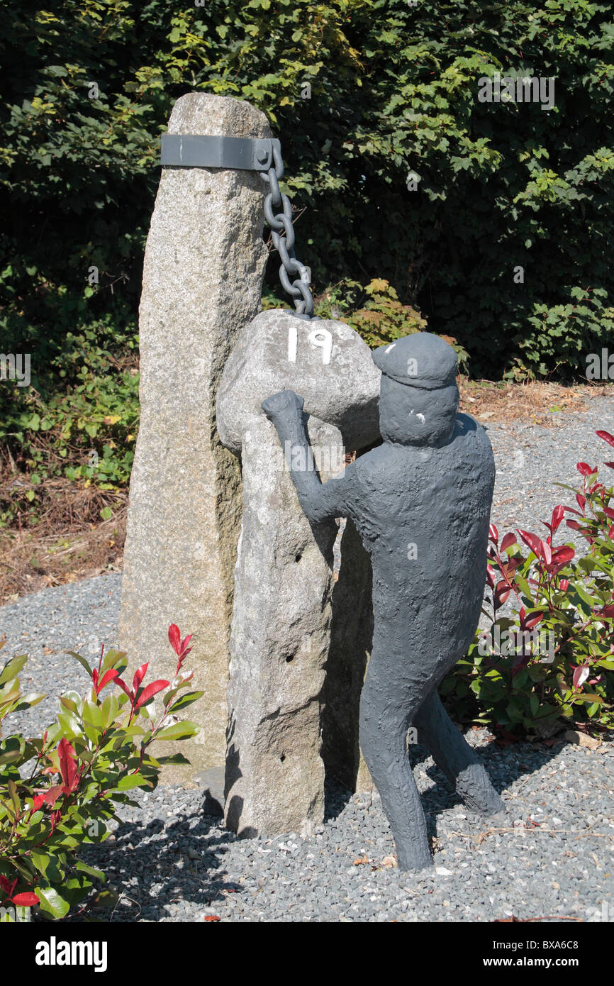 Unusual memorial to the 1798 Irish Rebellion (erected in 1998), Carrickbyrne, County Wexford, Ireland (Eire). Stock Photo