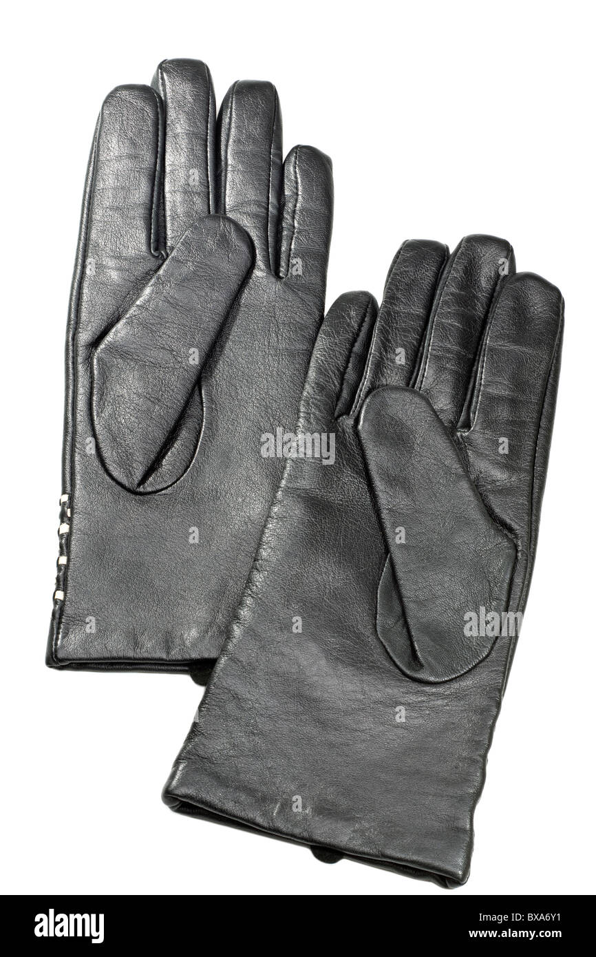 Pair of ladies black gloves Stock Photo