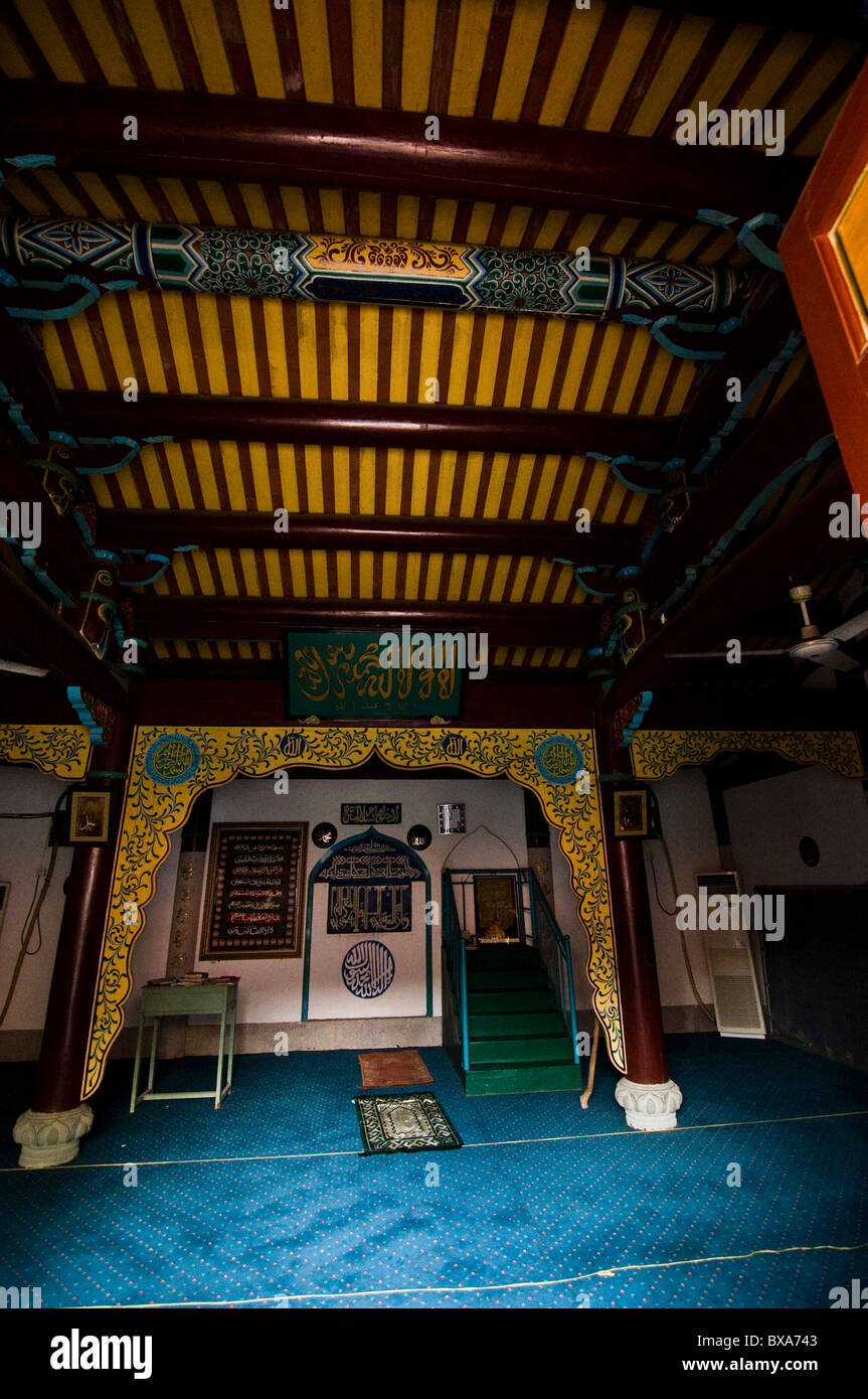 A prayer room in the QingJing Mosque complex in Quanzhou. Stock Photo