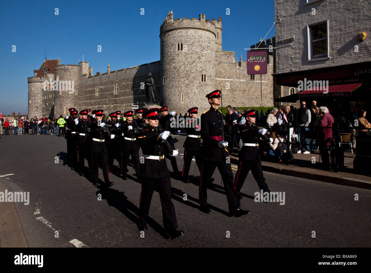 Changing of the Guard Ceremony, Windsor Castle, Berkshire, England Stock Photo