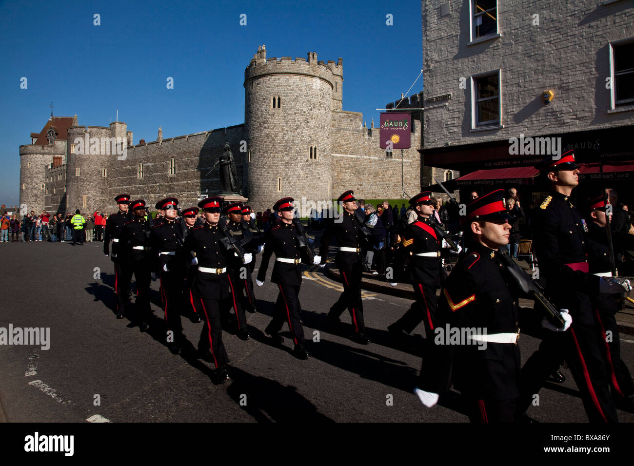 Changing of the Guard Ceremony, Windsor Castle, Berkshire, England Stock Photo