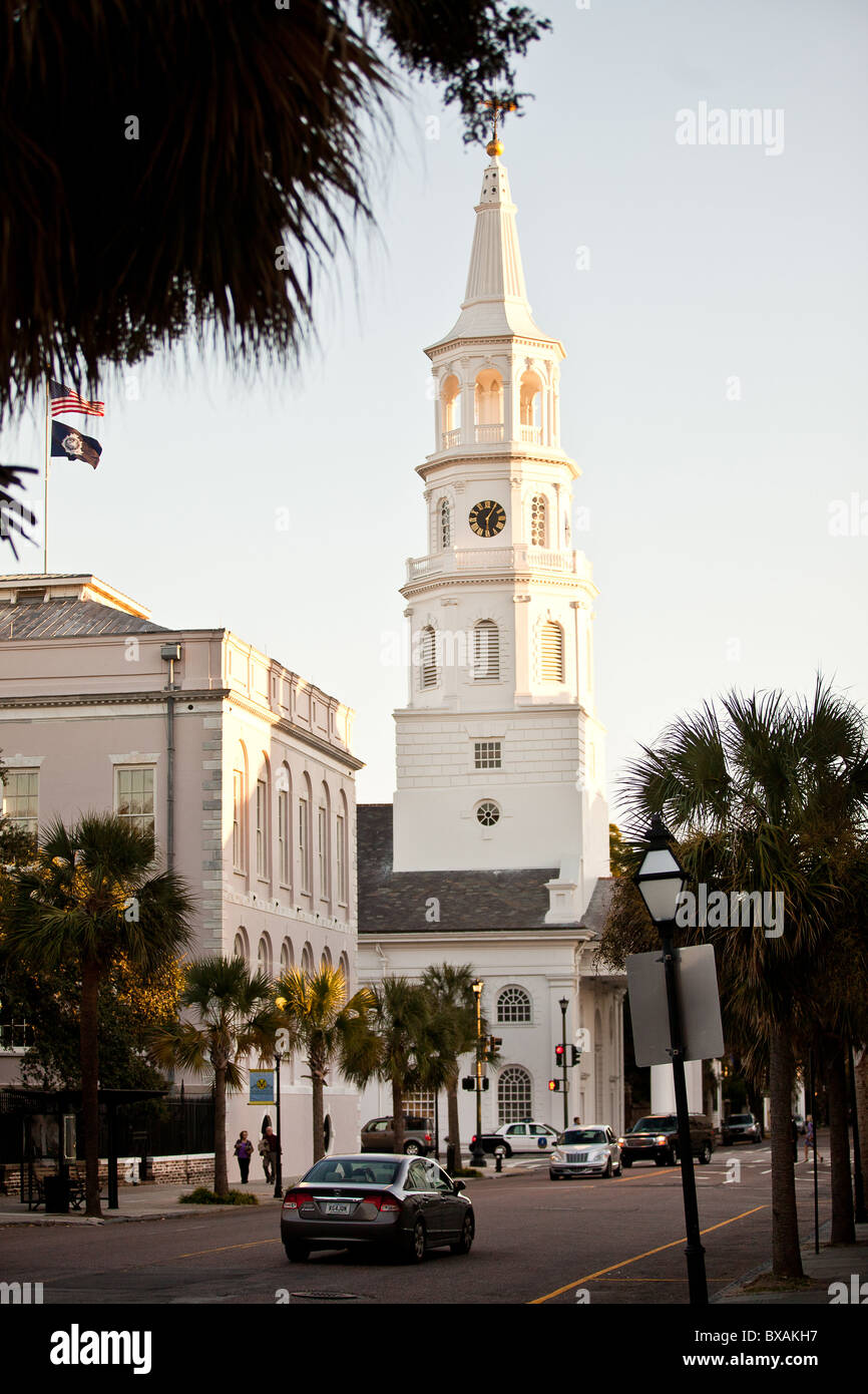 Meeting Street and St Michael's Church in Charleston, SC Stock Photo Alamy