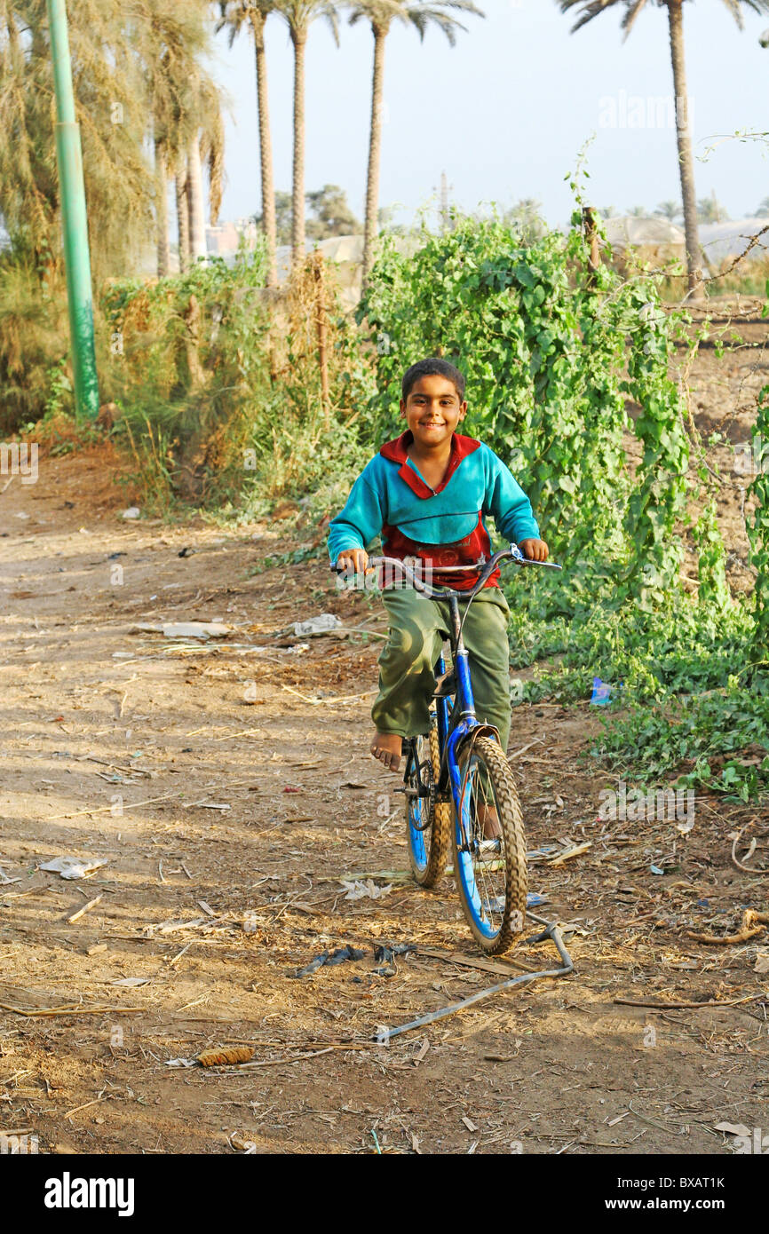 A Boy on bicycle, Egyptian countryside, Giza, Egypt Stock Photo Alamy