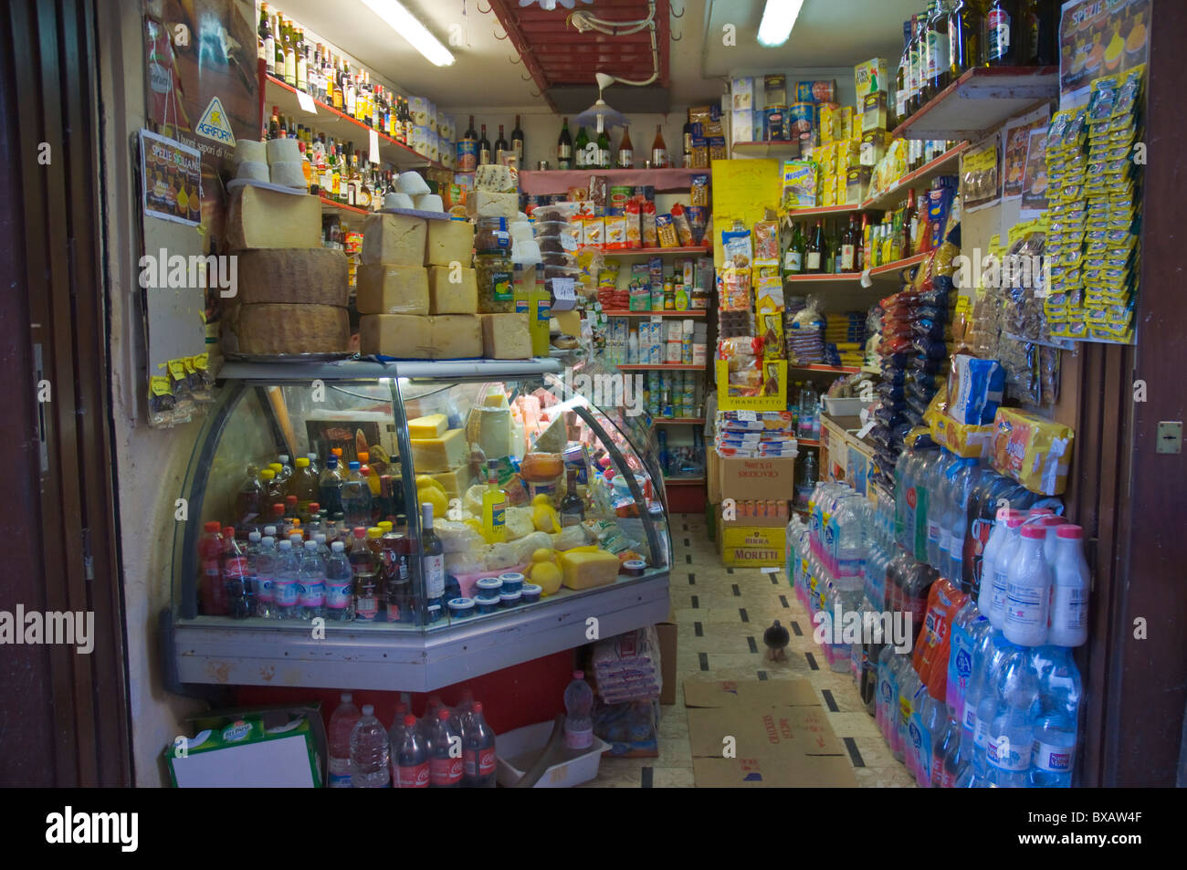Small grocery shop at Capo market central Palermo Sicily Italy Europe