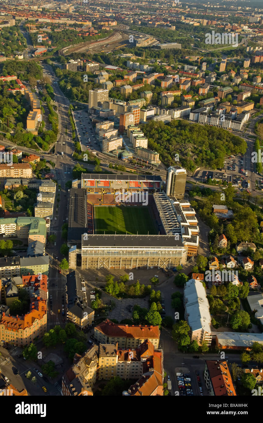 Aerial view of Rasunda Stadium Stock Photo