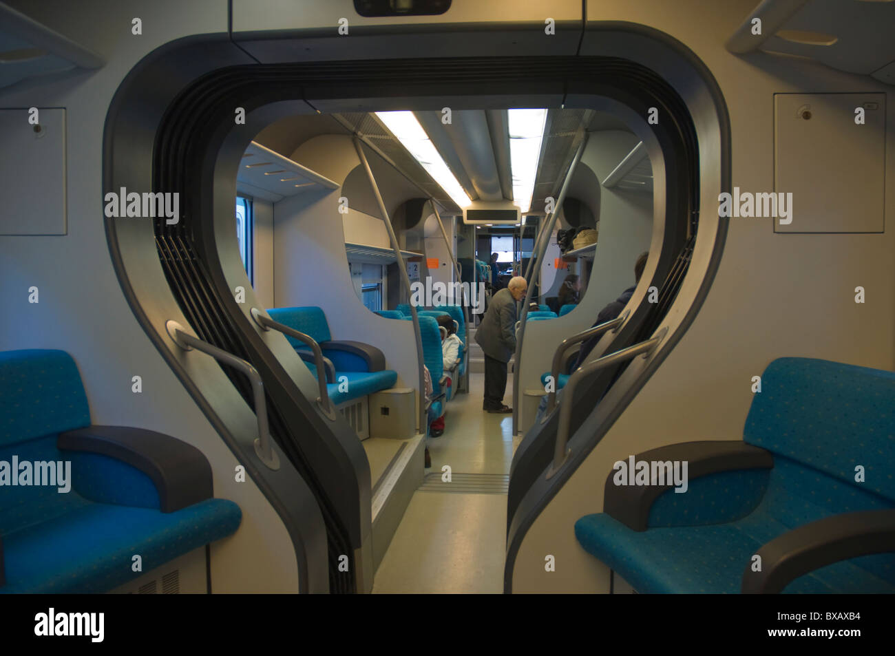 Interior of a Trenitalia Train in Sicily Italy Europe Stock Photo