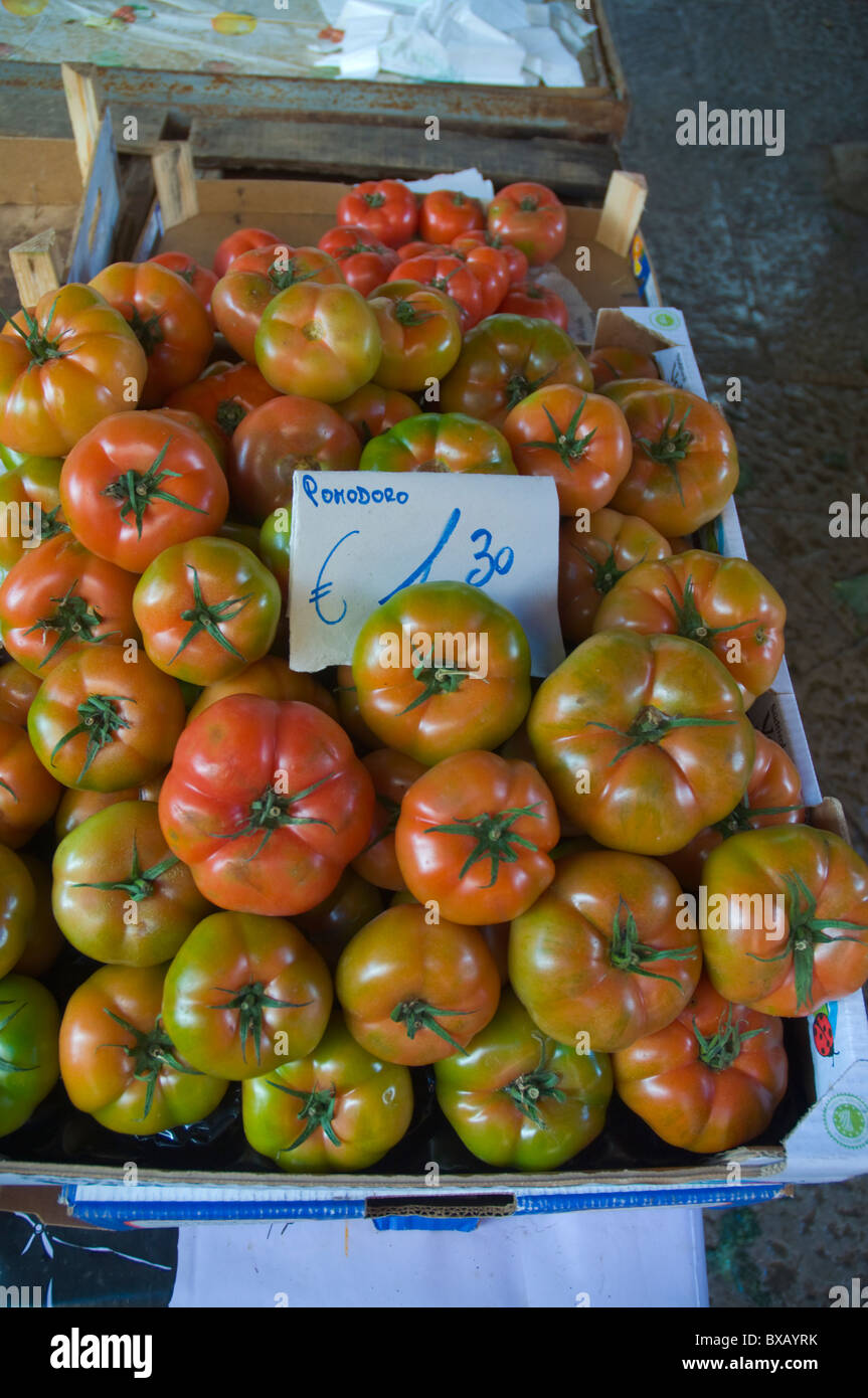 Tomatoes at mercato di Ballaro market Albergheria district central