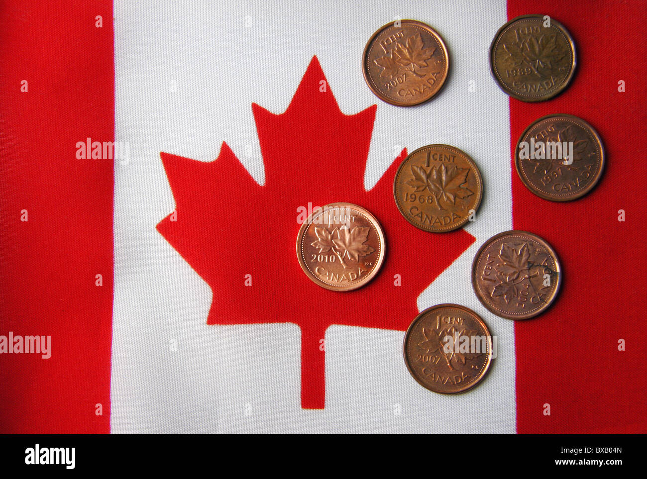 In Canada the Senate finance committee is considering scrapping the Canadian one cent penny coin. Stock Photo