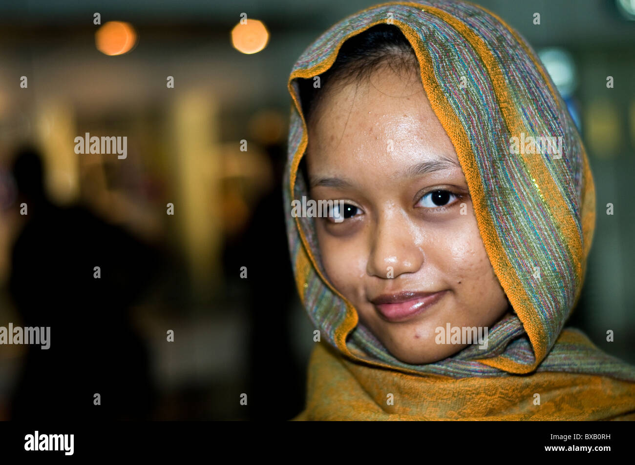 young woman in international airport, klia, kuala lumpur, malaysia Stock Photo