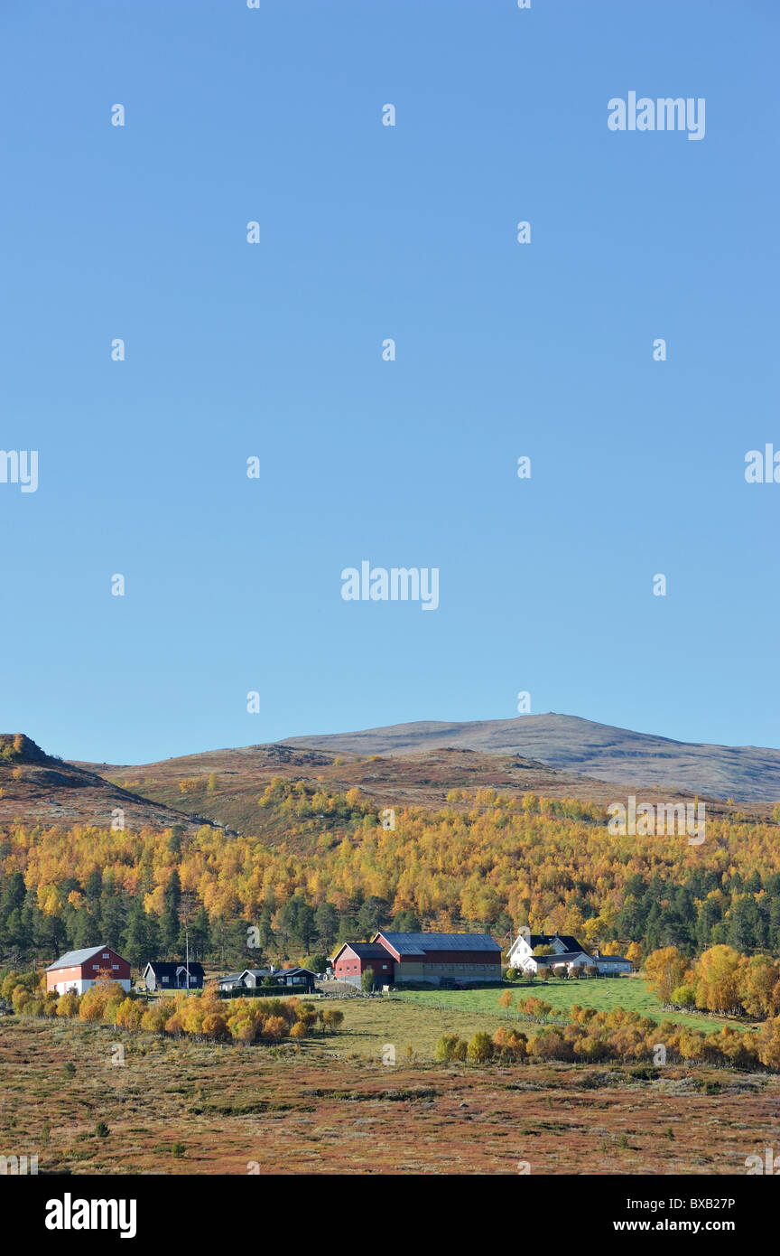 Farm on hill Stock Photo - Alamy