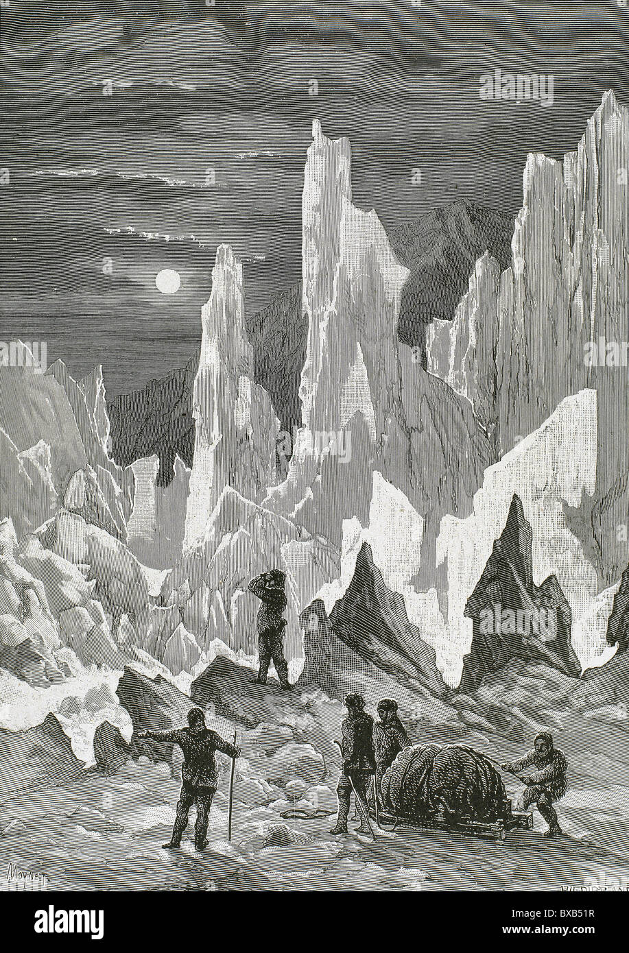 AMUNDSEN, Roald Engebrecht (Borge, 1872, in the Arctic, 1928). Norwegian explorer. Engraving by Hildibrand. Stock Photo