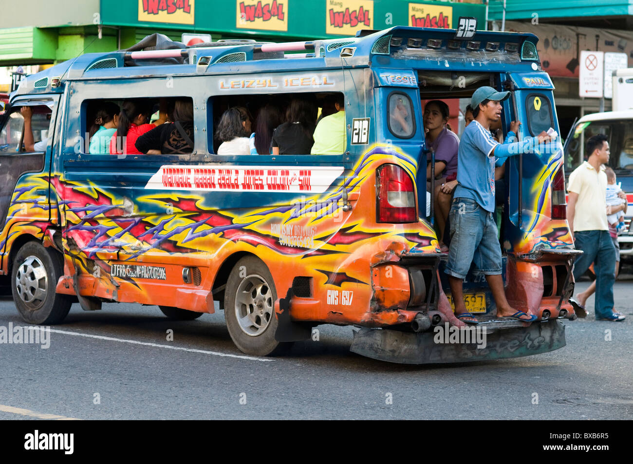 jeepney, colon street, cebu city, philippines Stock Photo