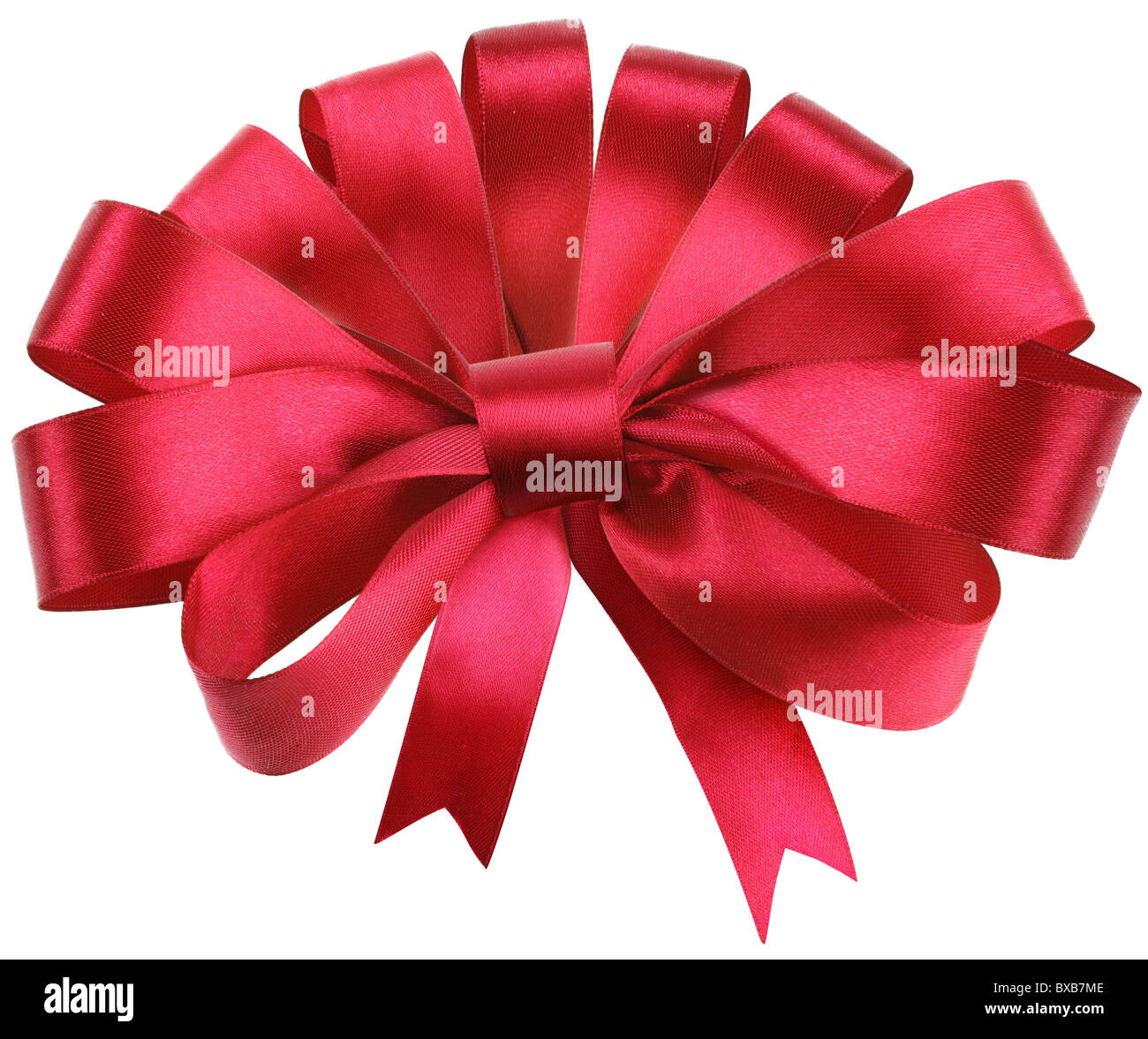 Big red bow isolated on white background. Stock Photo