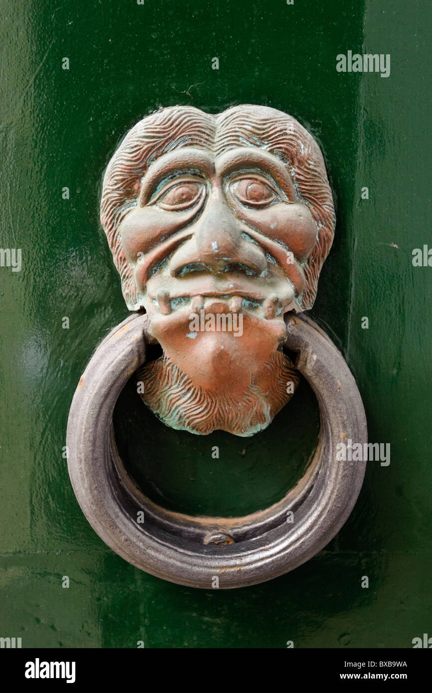 Door knocker in Gallipoli, Puglia, Italy Stock Photo