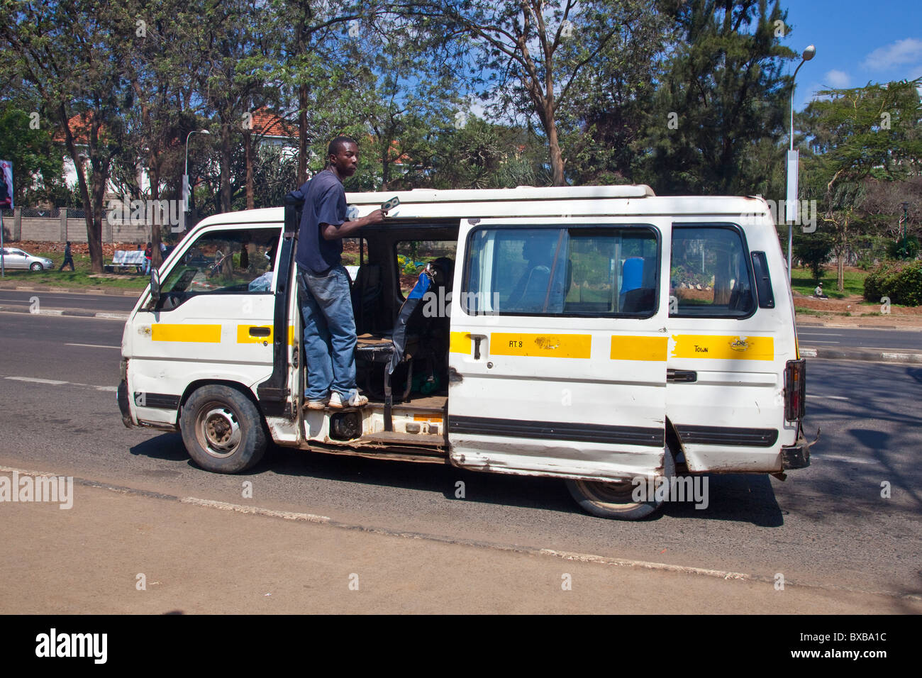 Matatu minivan in Nairobi, Kenya Stock Photo