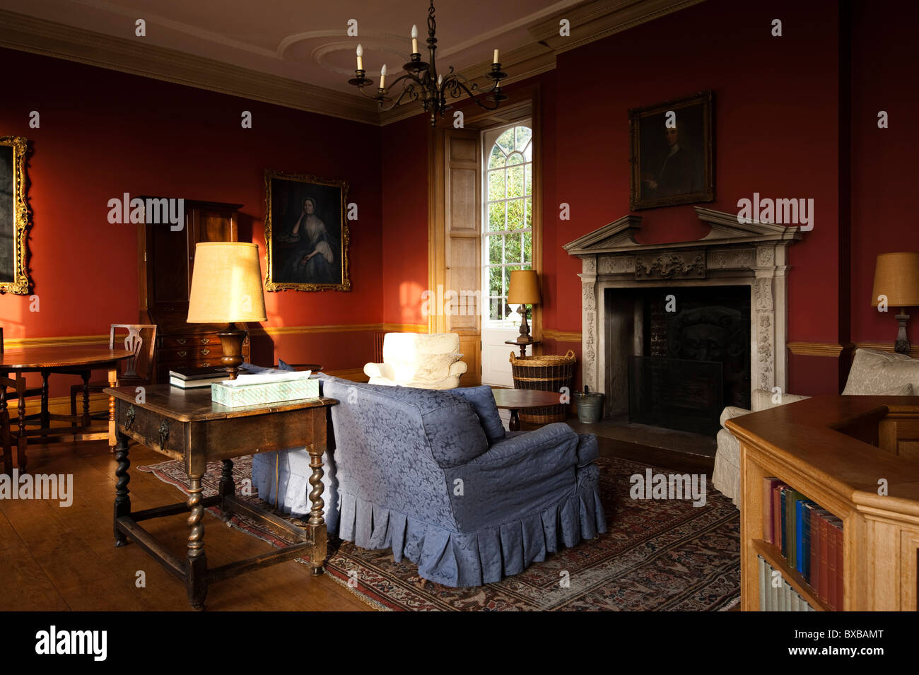 Interior of The Library at Stevenstone, Great Torrington, Devon