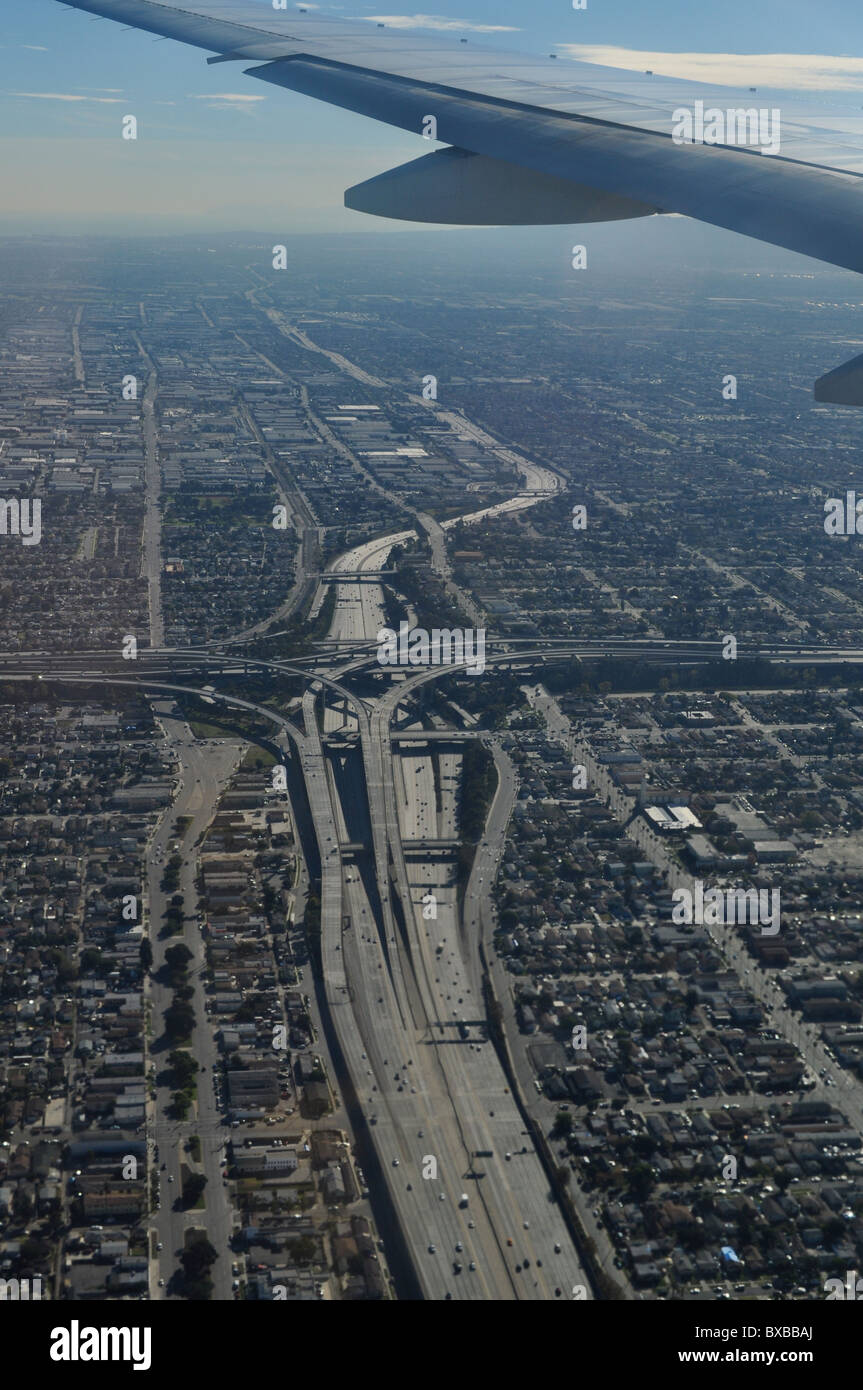 LA freeway junctions from the sky Stock Photo