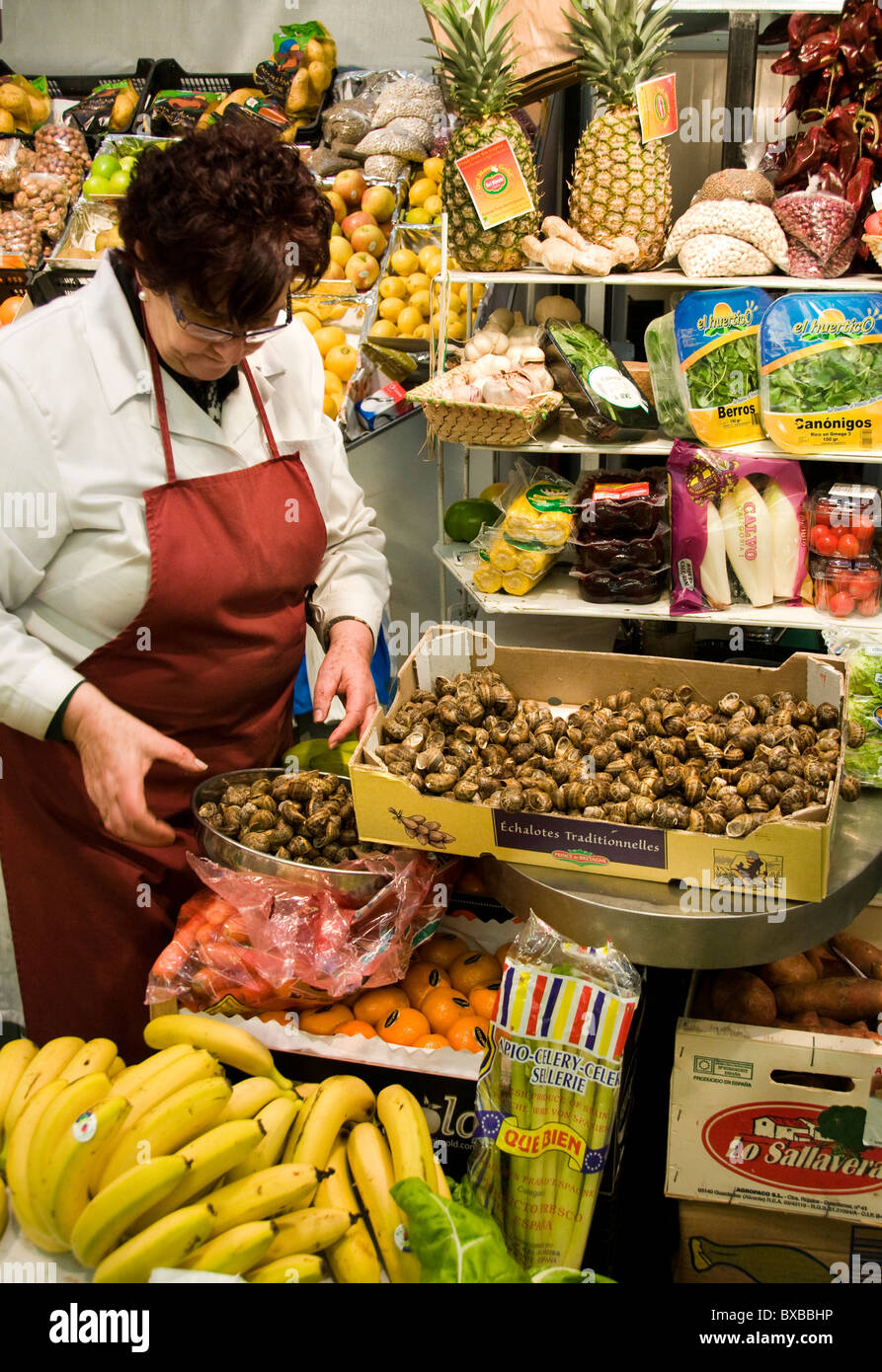Bilbao Market Mercado de la Rivera Spain Spanish Basque Country Stock Photo