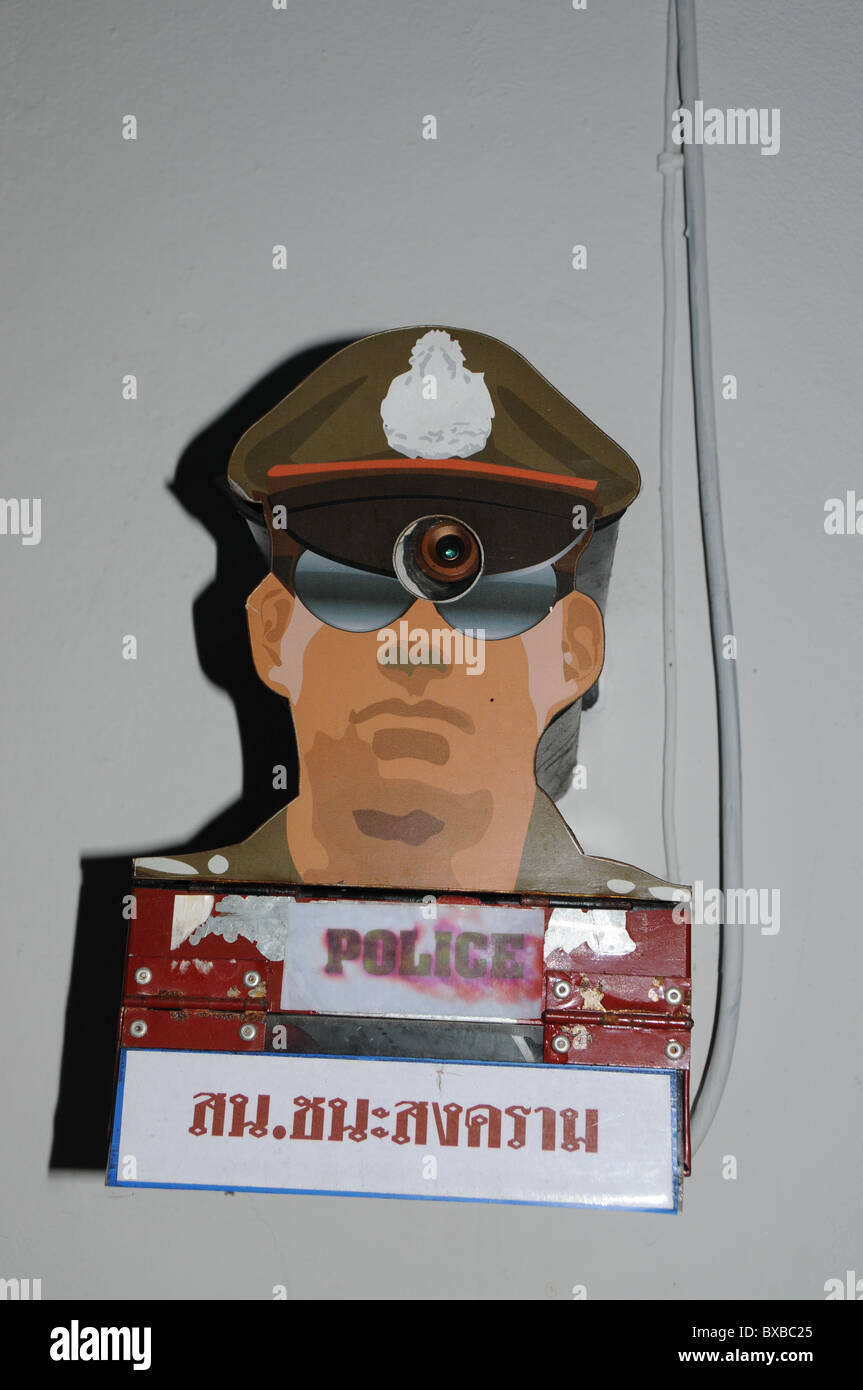 Observation Camera behind Police Dummy Stock Photo