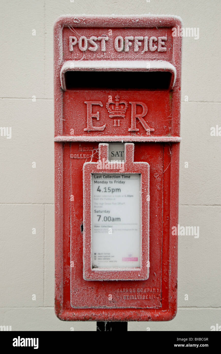Frosted Post office Letter box Stock Photo