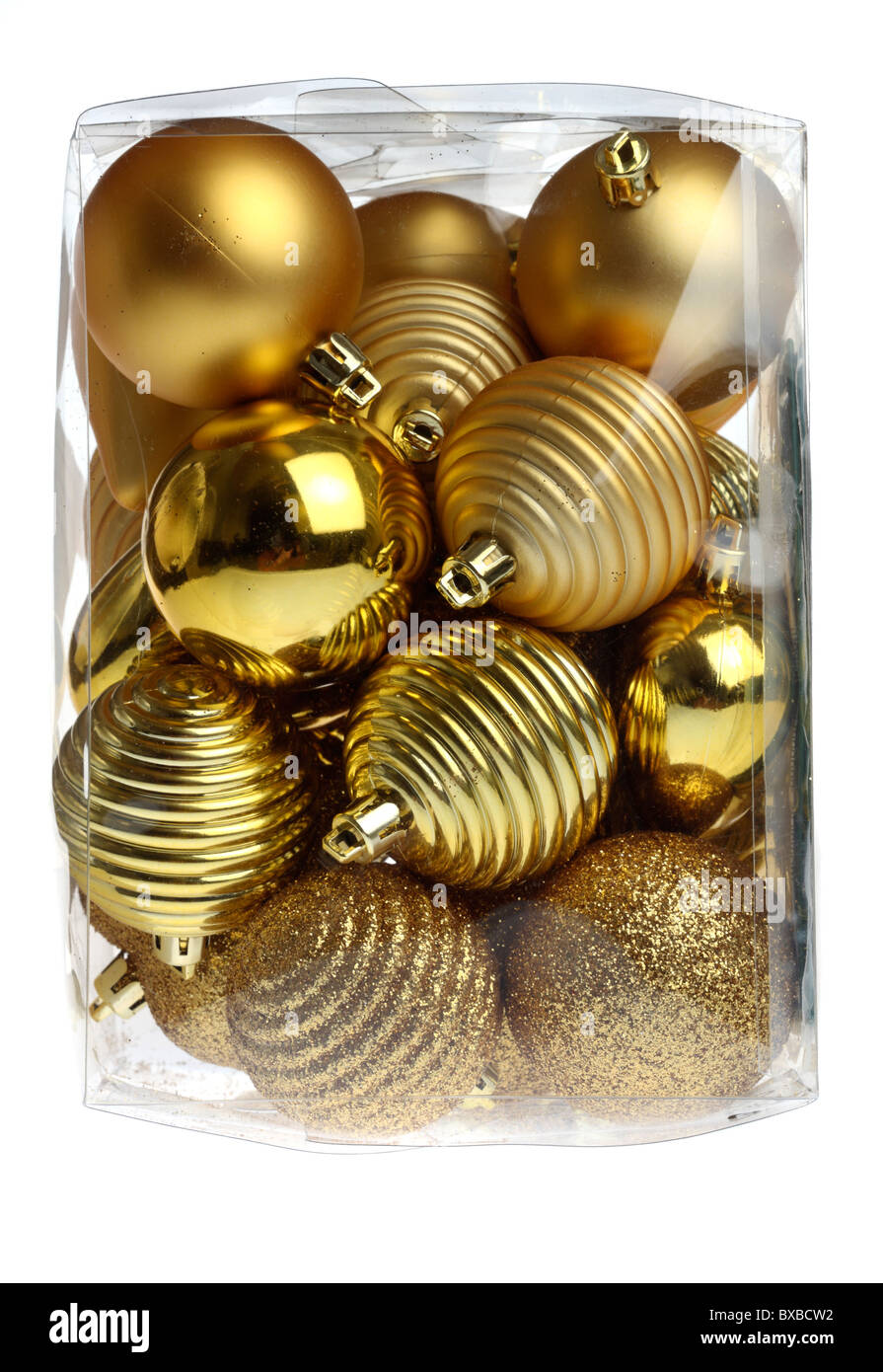 Various Christmas decoration, balls, stars, different designs Stock