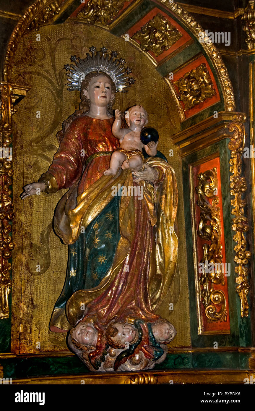 Bilbao Spain Spanish Basque Country Nuestra Senora de la piedad 1700 Mary and Christ Jesus Stock Photo