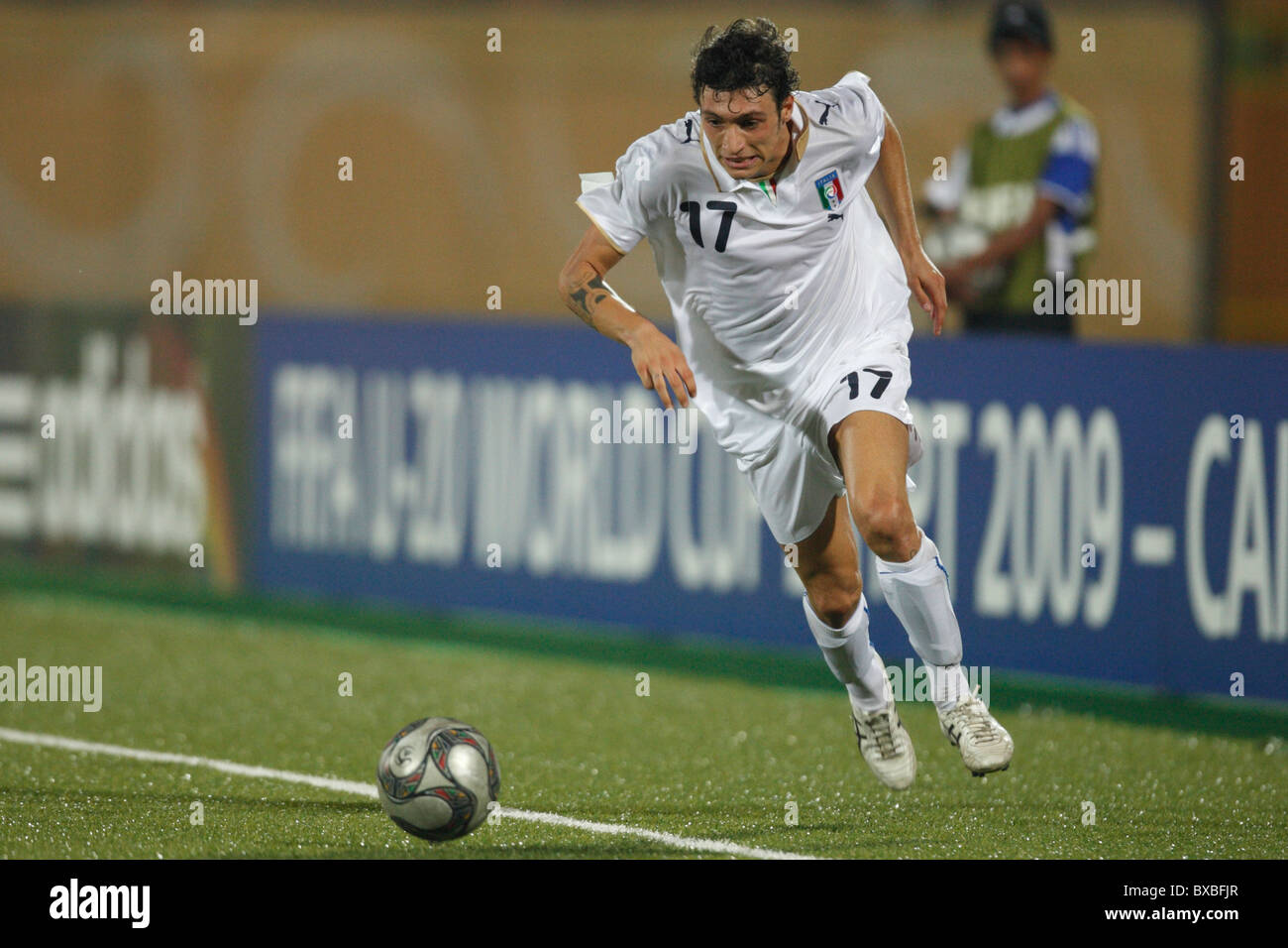 Mattia Mustacchio of Italy in action during a FIFA U-20 World Cup round of 16 match against Spain on October 5, 2009 at Al Salam stadium in Cairo, Egypt. Stock Photo