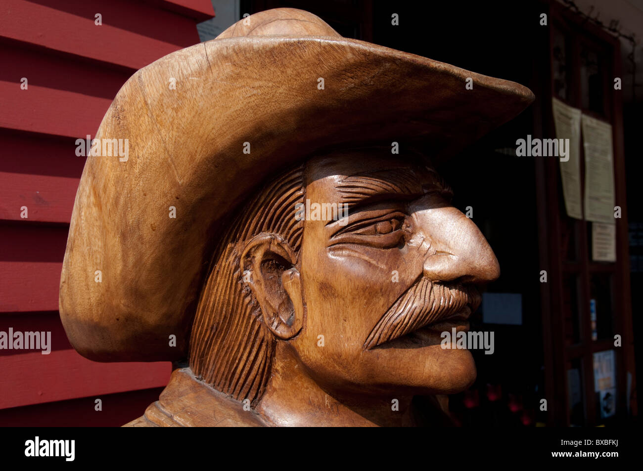 Asia, China, Hong Kong, wooden cowboy carving Stock Photo Alamy