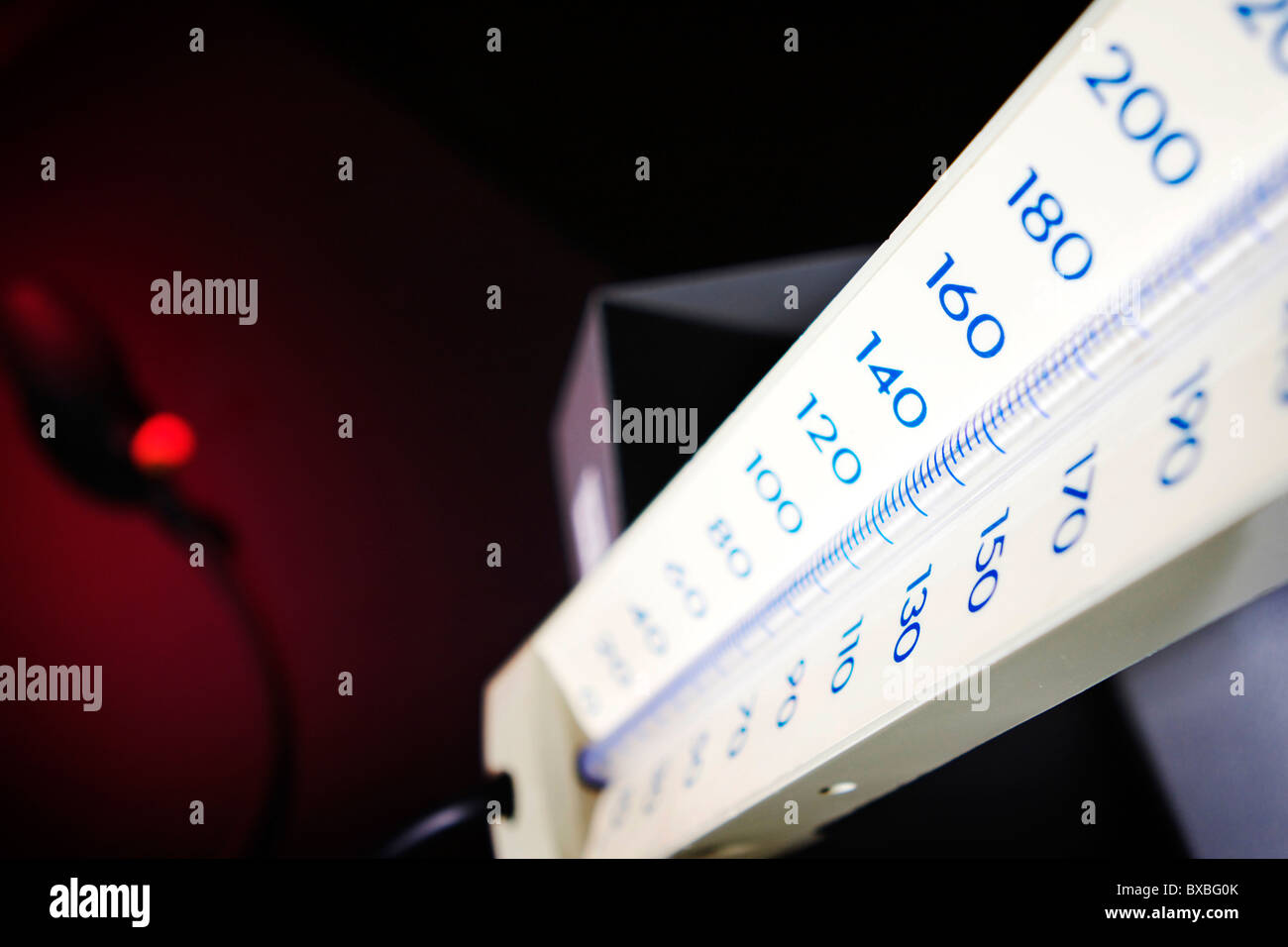 Close up of a Sphygmomanometer a medical instrument used to measure blood pressure BP Stock Photo