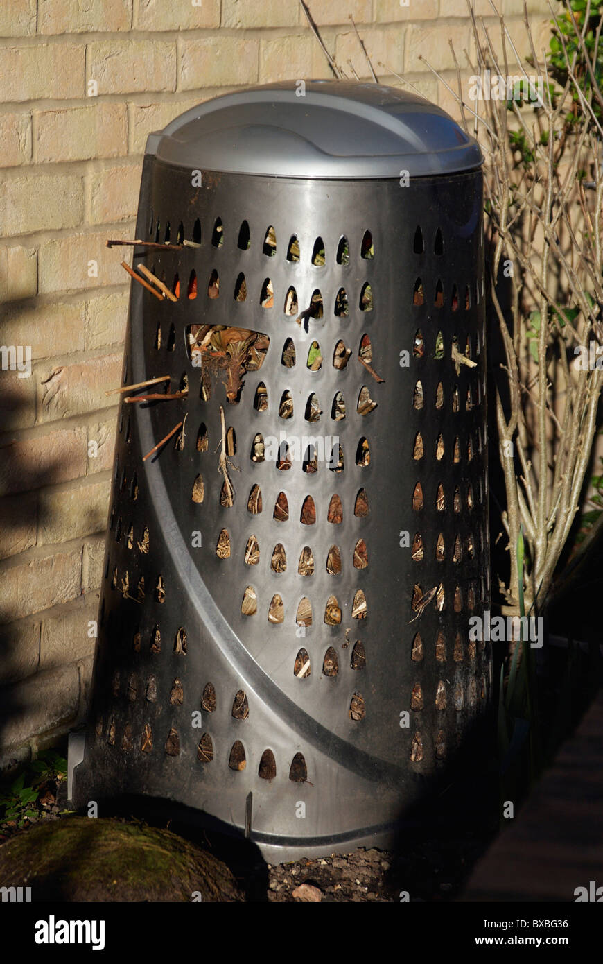 Metal garden compost bin Stock Photo Alamy