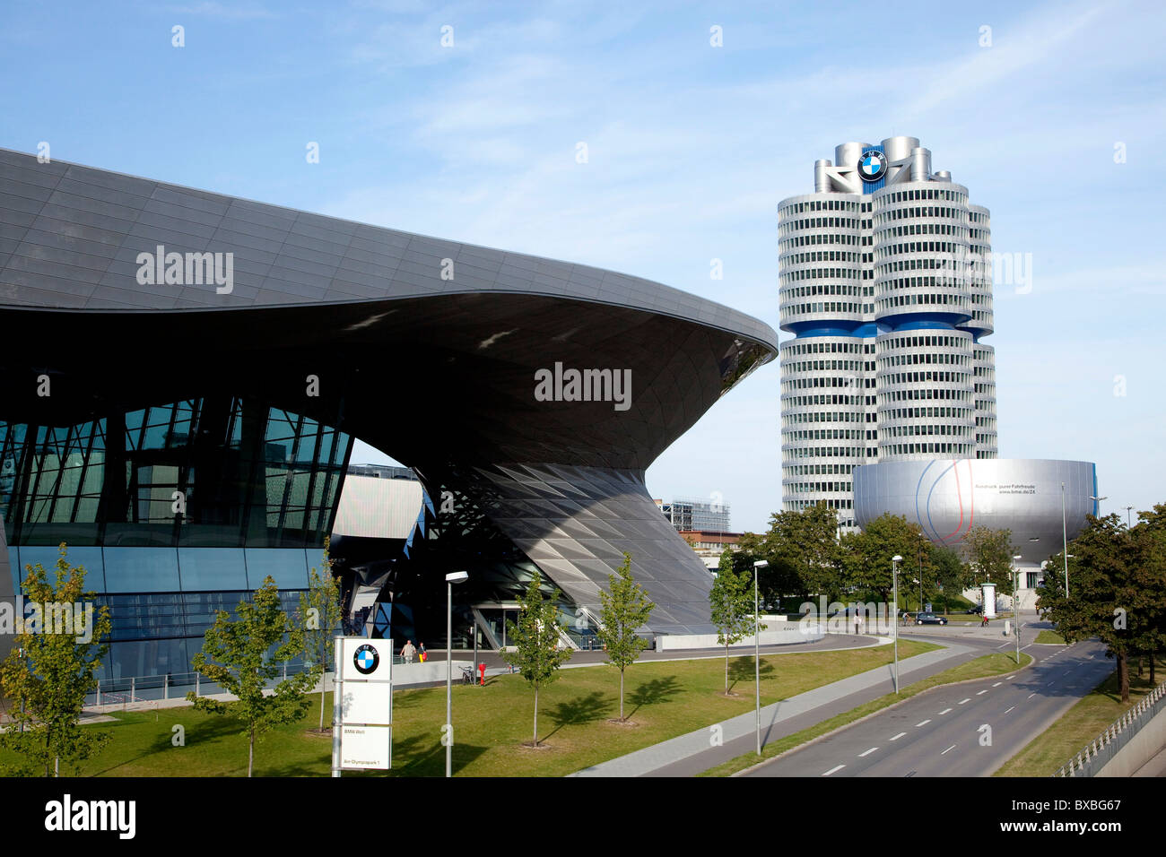 Headquarters of the BMW AG in Munich, Bavaria, Germany, Europe Stock Photo