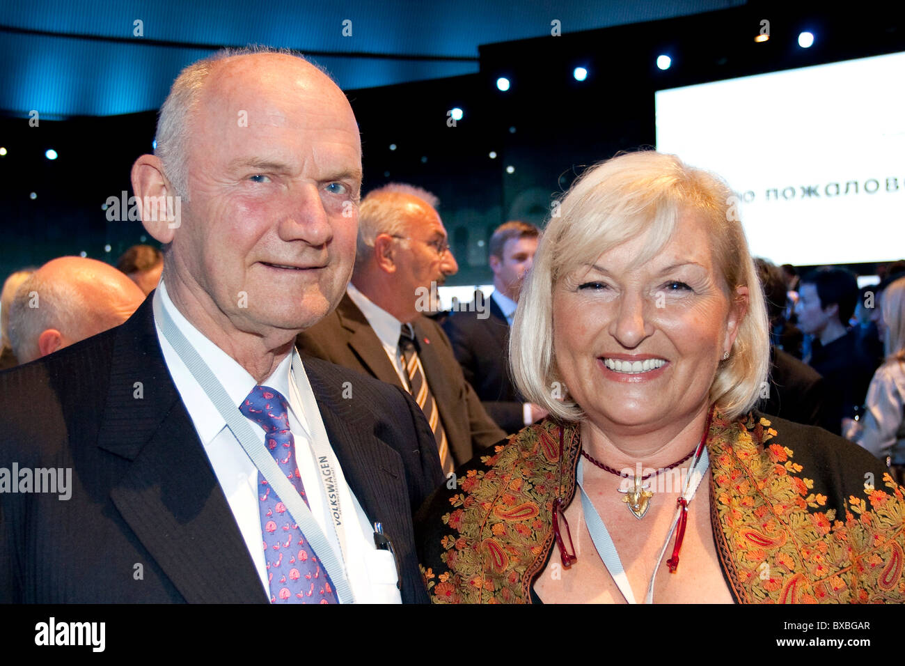 Ferdinand Karl Piech, chairman of the supervisory board of Volkswagen AG, with his wife Ursula Piech, during the Group Night of Stock Photo