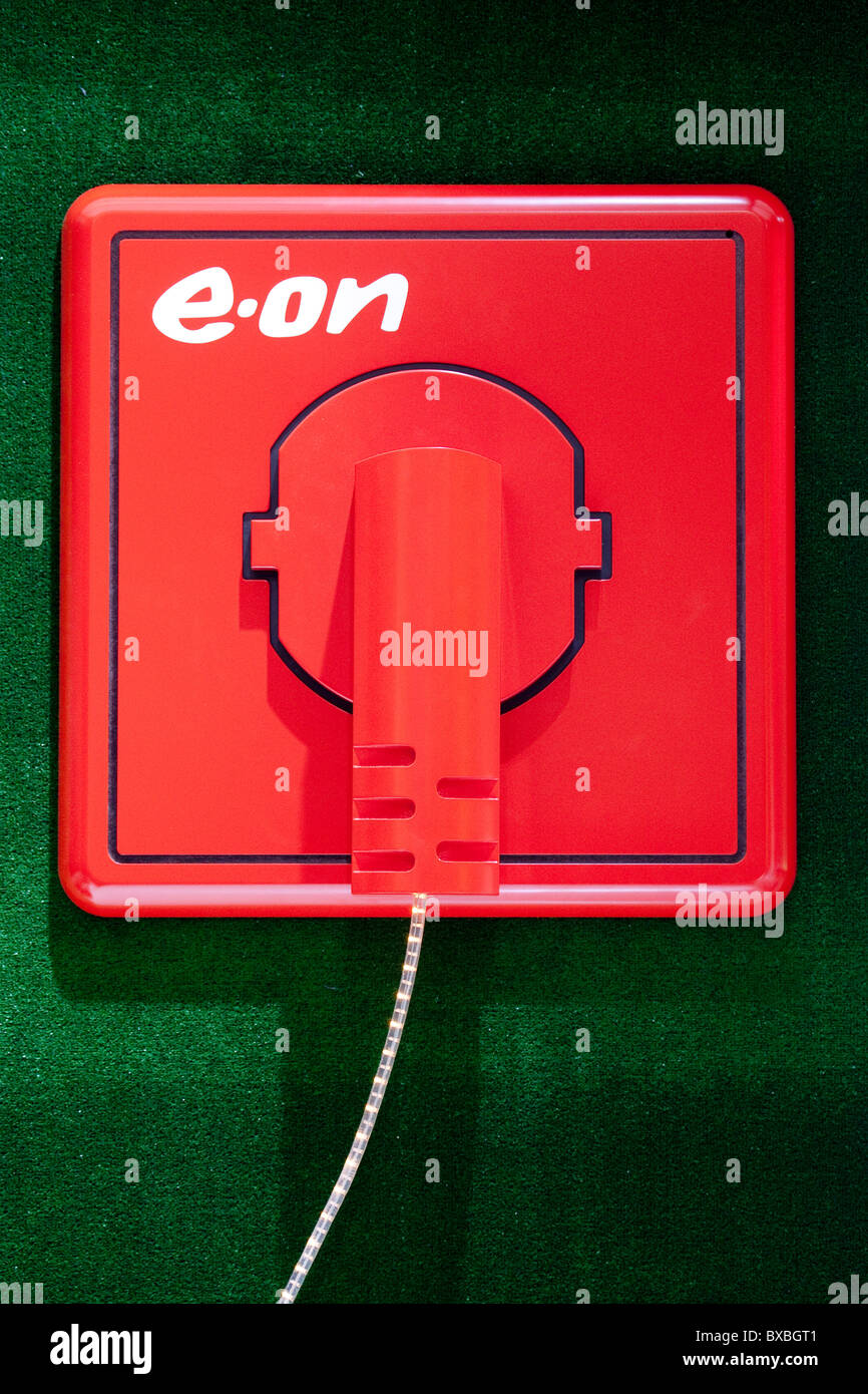 Oversized socket of the Eon power supplier at the 63. Internationale Automobilausstellung International Motor Show IAA 2009 in Stock Photo