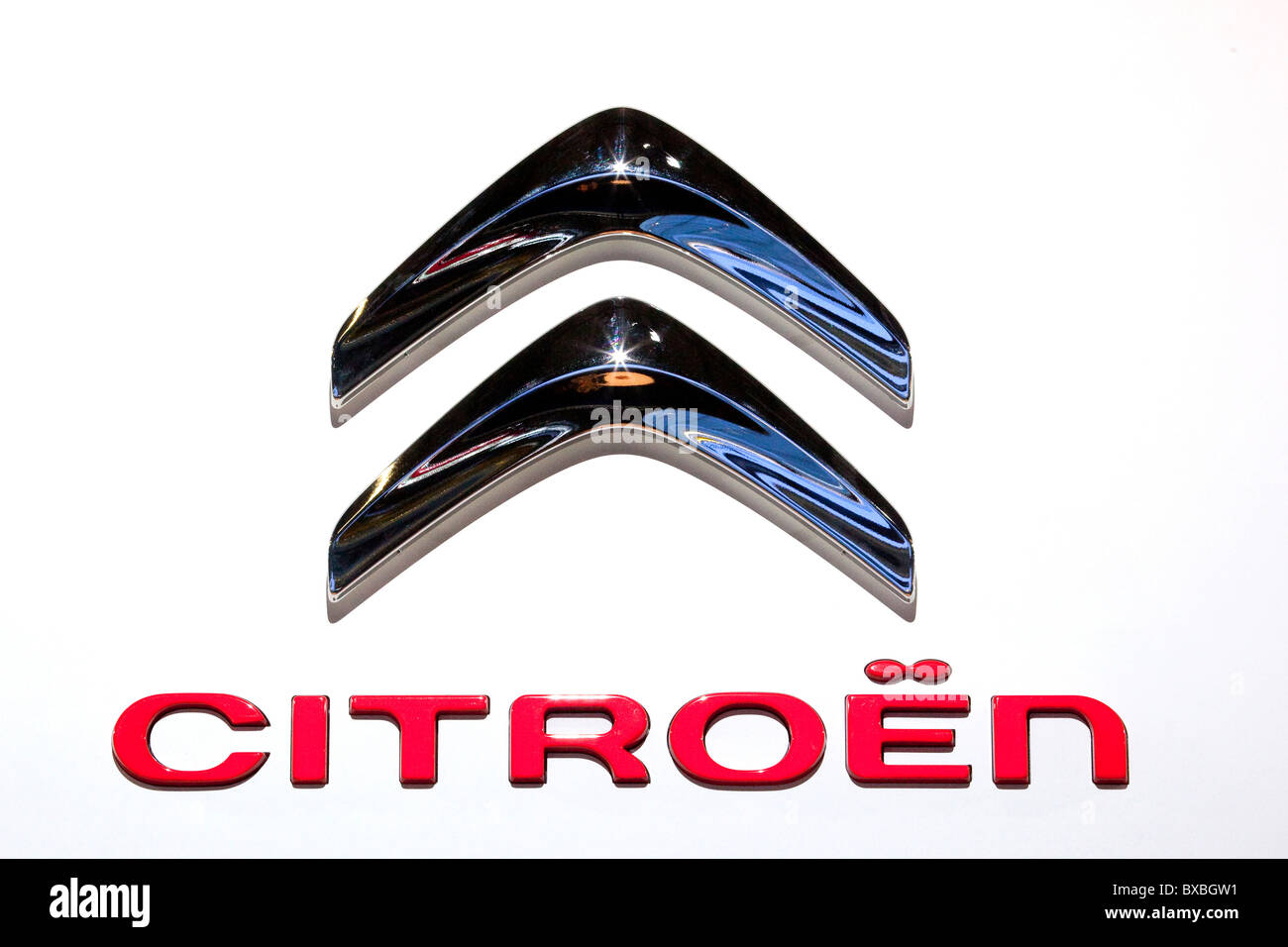 Logo of the Citroen car brand Stock Photo