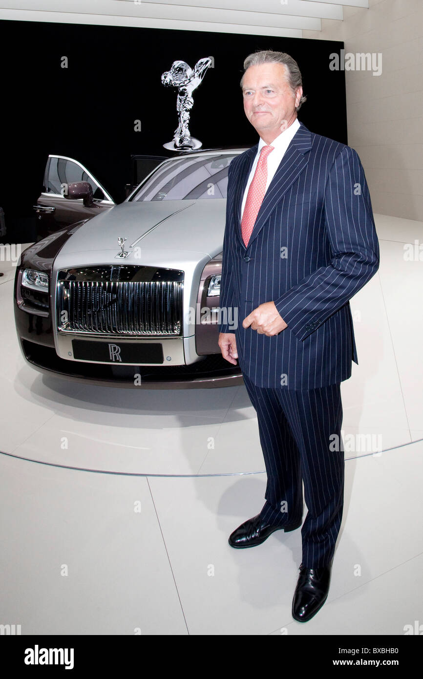 Tom Purves, chairman and CEO of the Rolls-Royce auto brand, which is part of the BMW Group, presenting the new Rolls-Royce Ghost Stock Photo