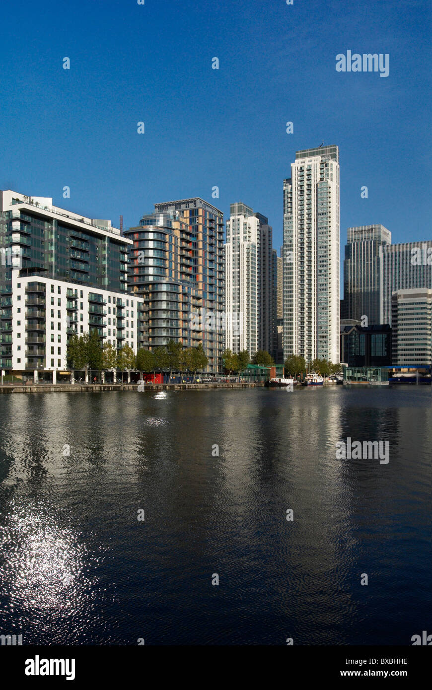 Office buildings and flats Canary Wharf London UK 2008 Stock Photo - Alamy