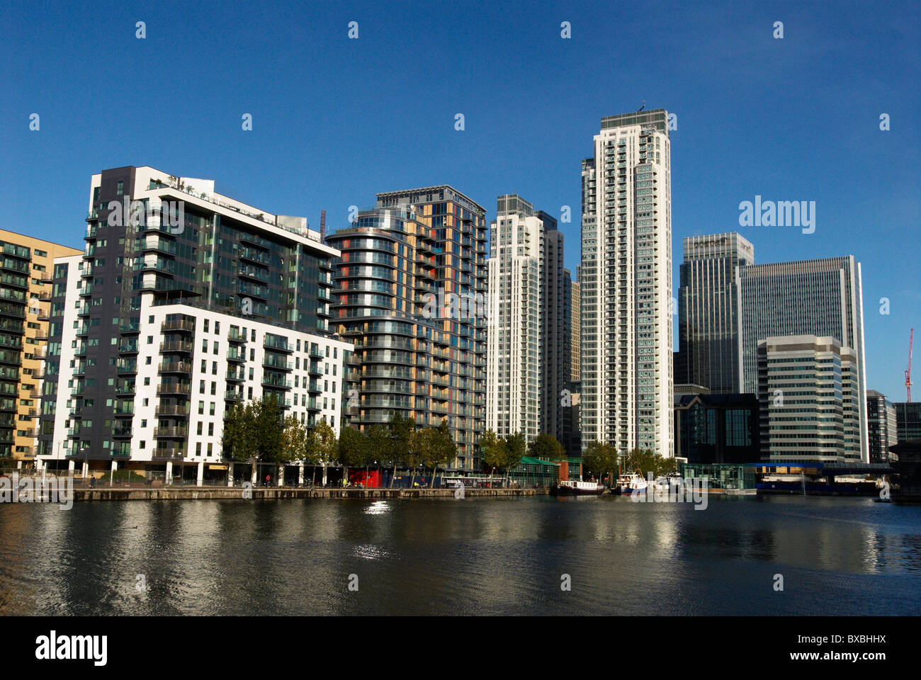 Office buildings and flats Canary Wharf London UK 2008 Stock Photo - Alamy