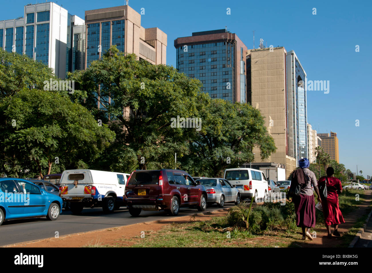 East Africa, Kenya, Nairobi office buildings Uhuru Highway Stock Photo