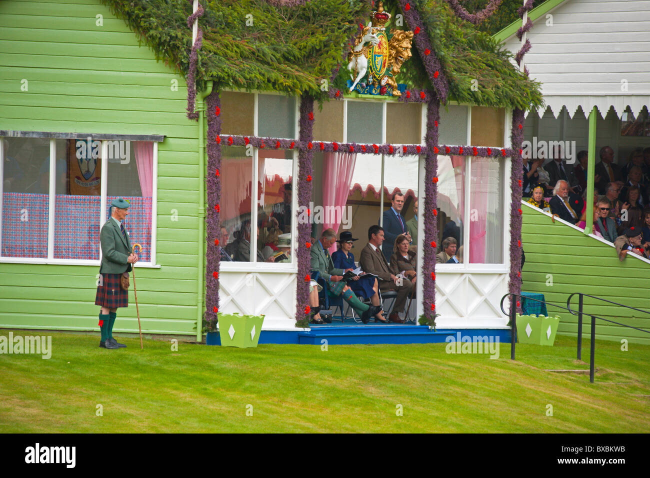 Braemar Highland gathering, Royal party, Aberdeenshire, Scotland Stock