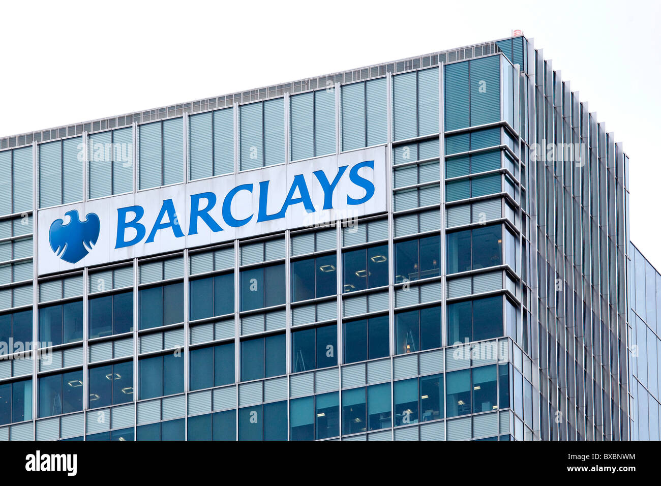 Logo on the headquarters of the Barclays Bank in Canary Wharf in London,  England, United Kingdom, Europe Stock Photo - Alamy