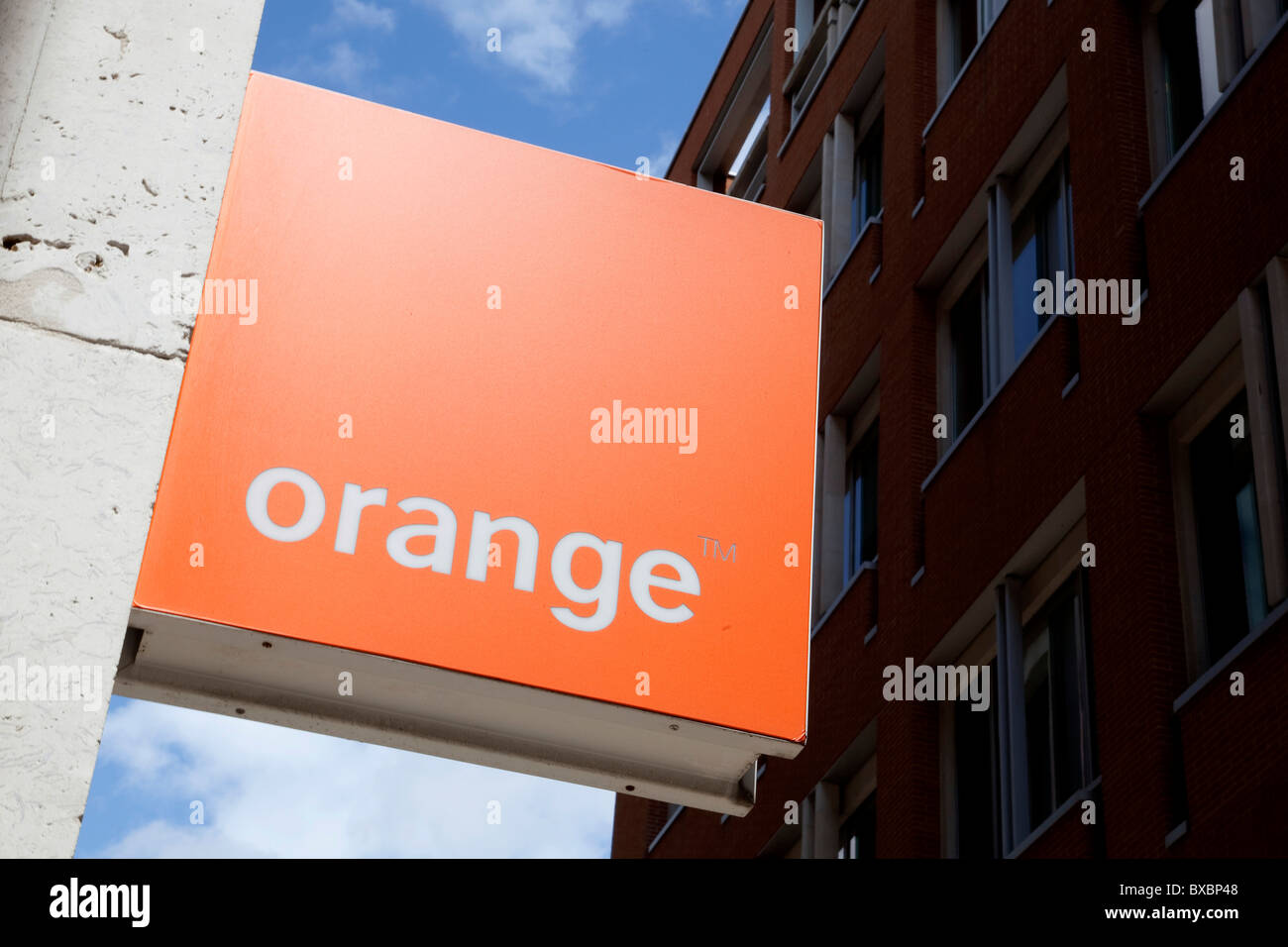 Logo of the telecommunications company Orange in London, England, United Kingdom, Europe Stock Photo