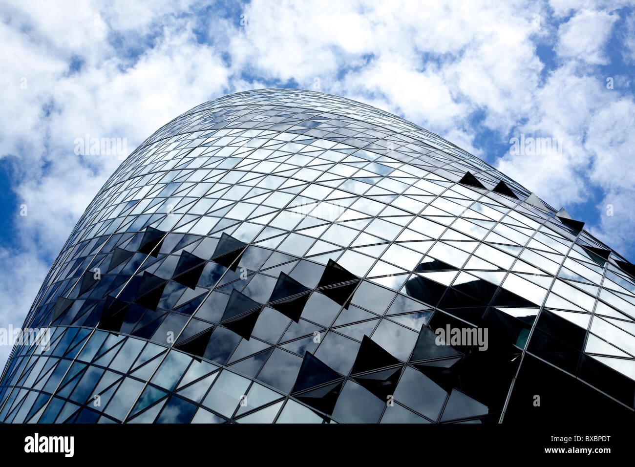 Headquarters of the Swiss-Re Insurance, Swiss Re Building, Swiss Re Tower in London, England, United Kingdom, Europe Stock Photo